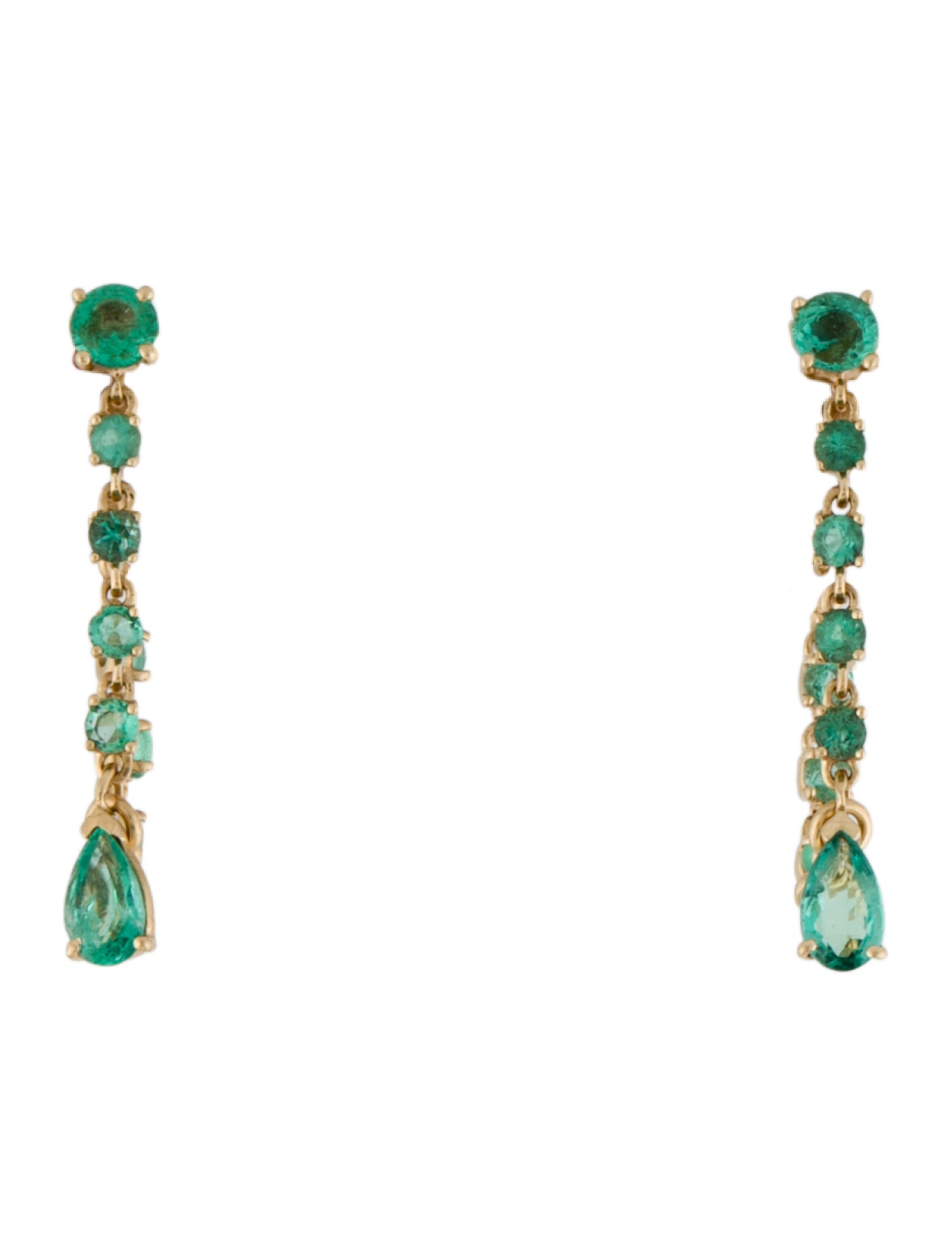 Earrings 14K Emerald Chain Drop