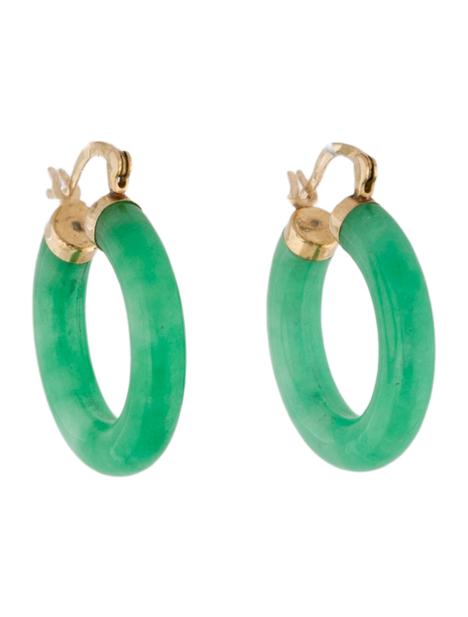 Earrings 14K Dyed Jadeite Hoop