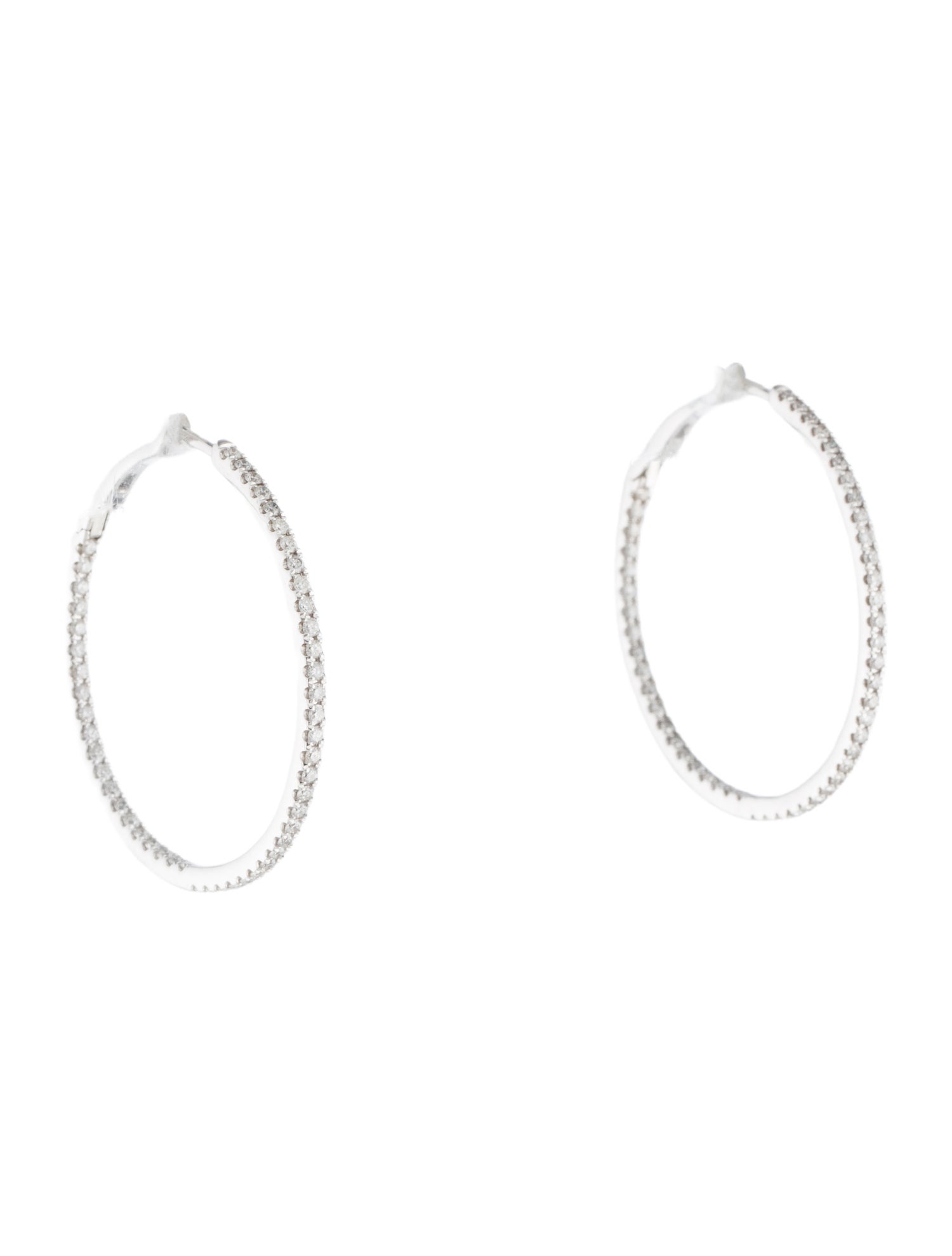 Earrings 14K 1.00ctw Diamond Inside-Out Hoop