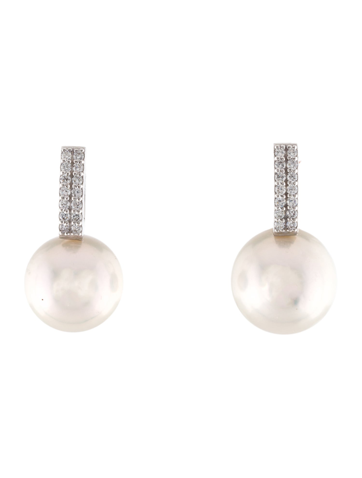 Earrings 14K Pearl & Diamond Earclips