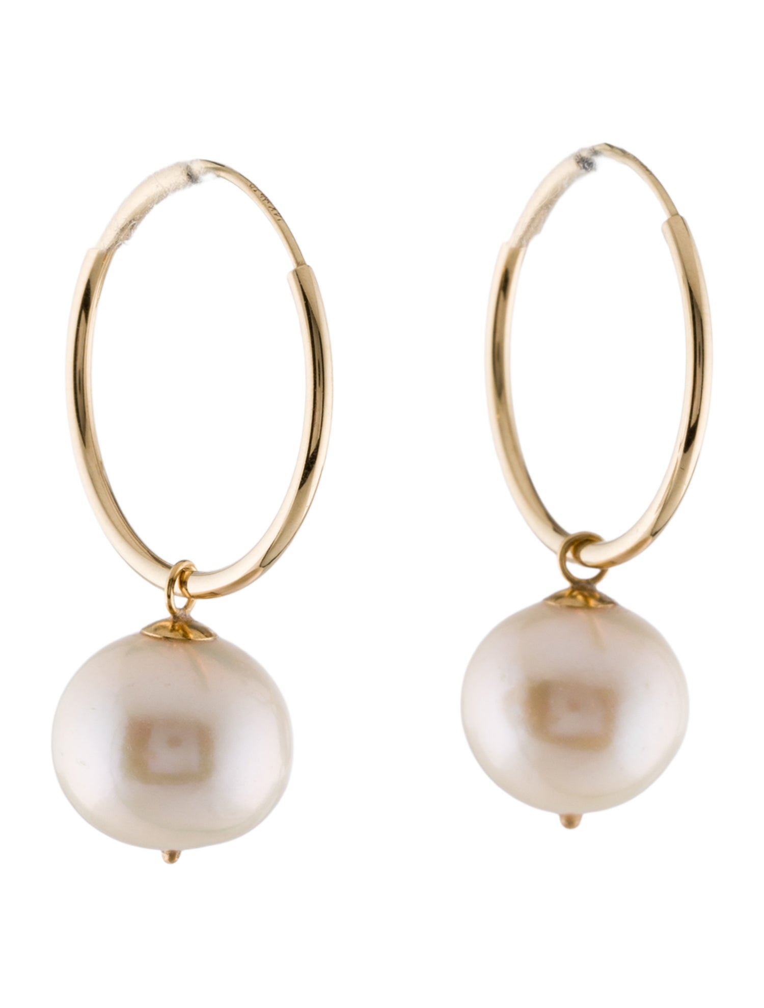 Earrings 14K Pearl Convertible Drop Hoop