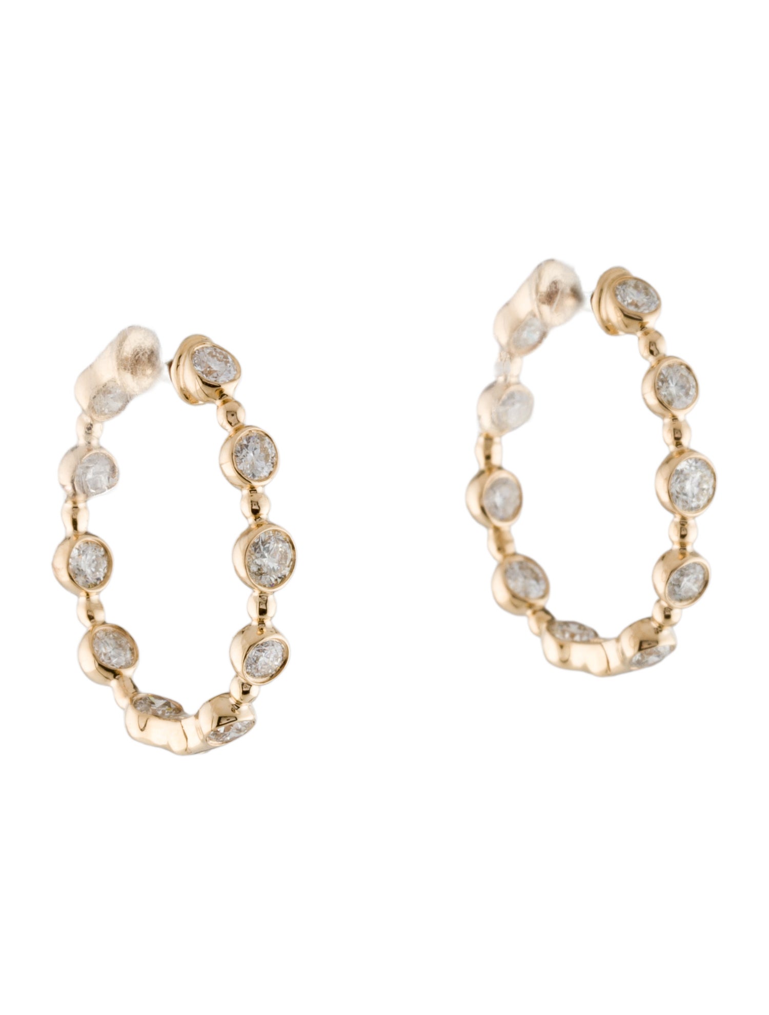 Earrings 14K Diamond Hoop
