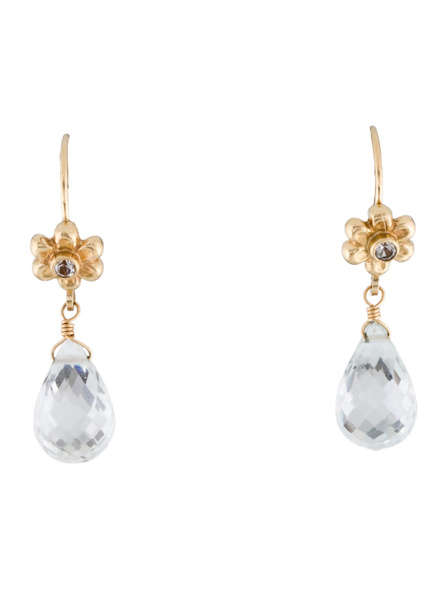 Earrings 14K Topaz Drop