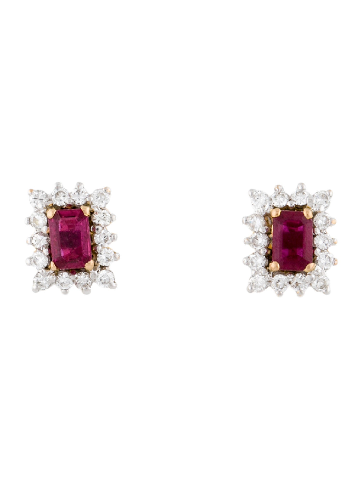 Earrings 14K Ruby & Diamond Stud