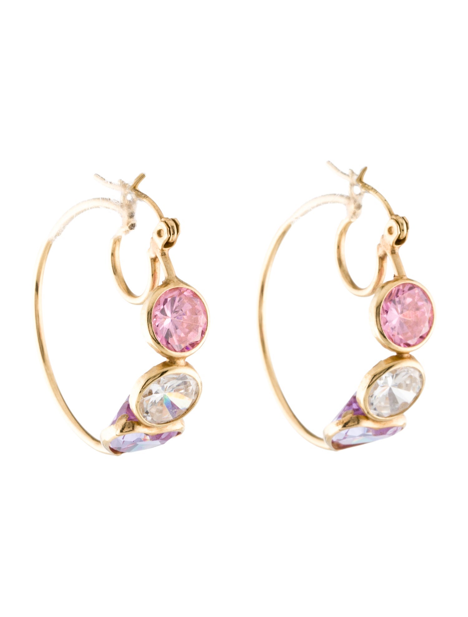 Earrings 14K Cubic Zirconia Hoop