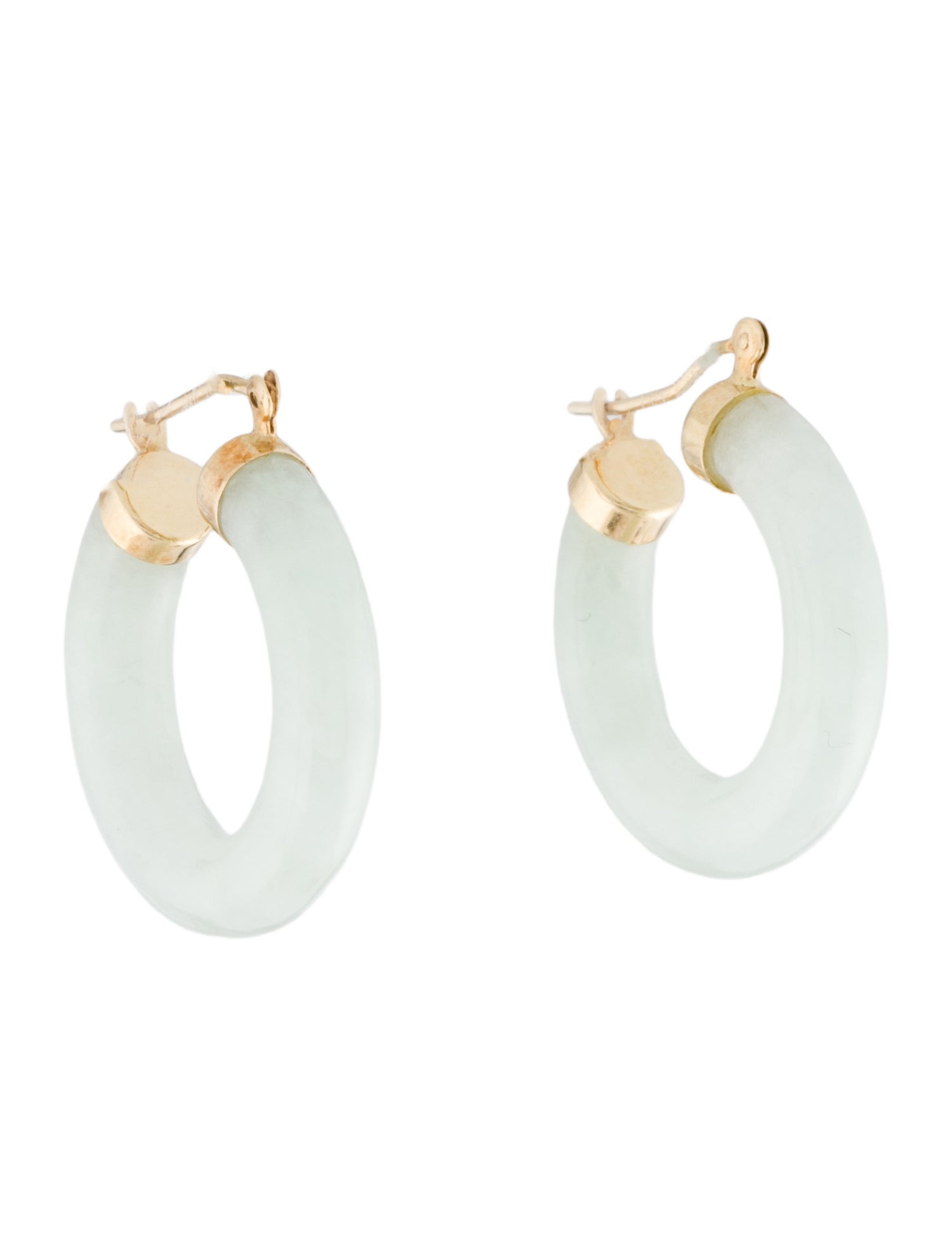 Earrings 10K Jadeite Hoop