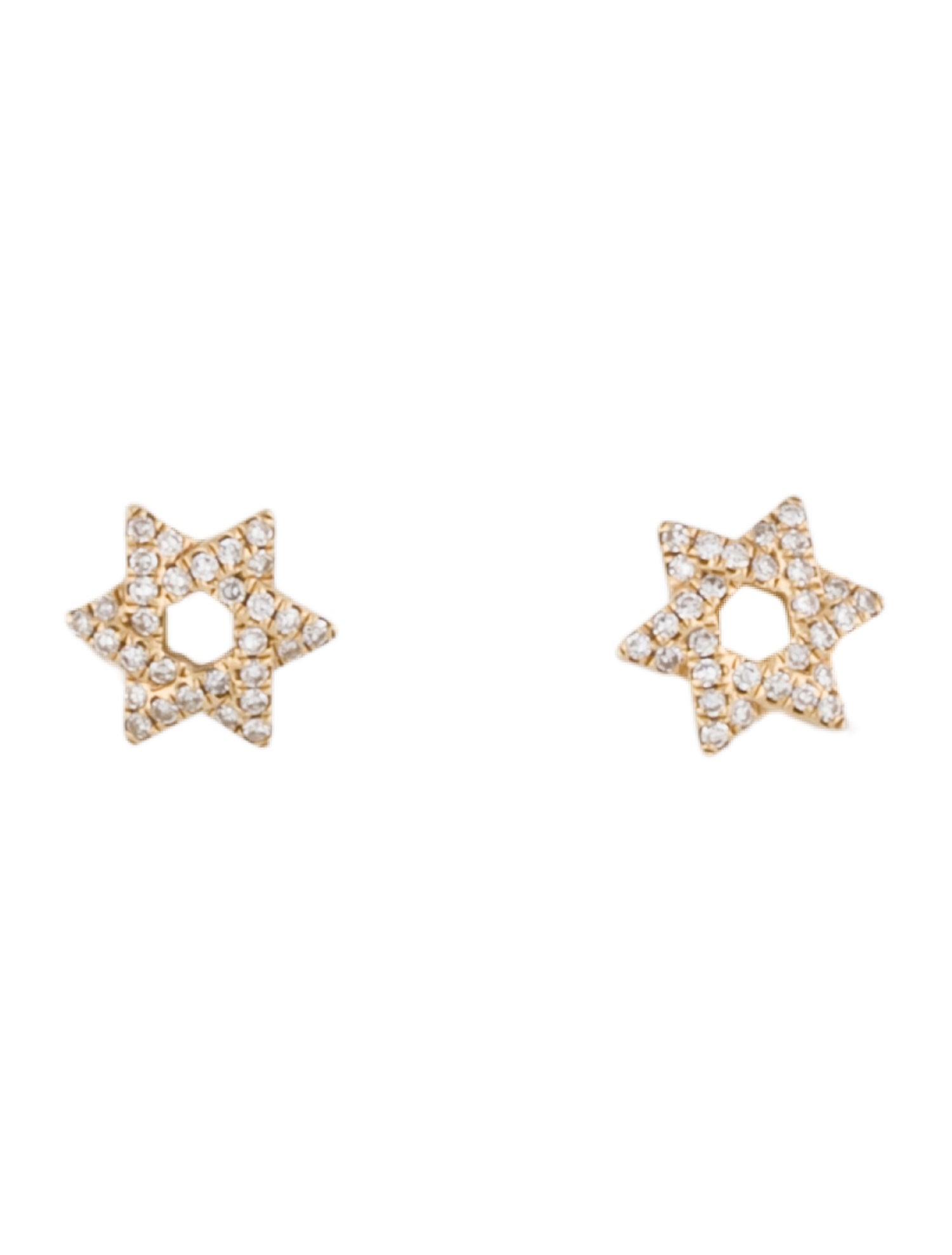 Earrings 14K Diamond Star Of David Stud