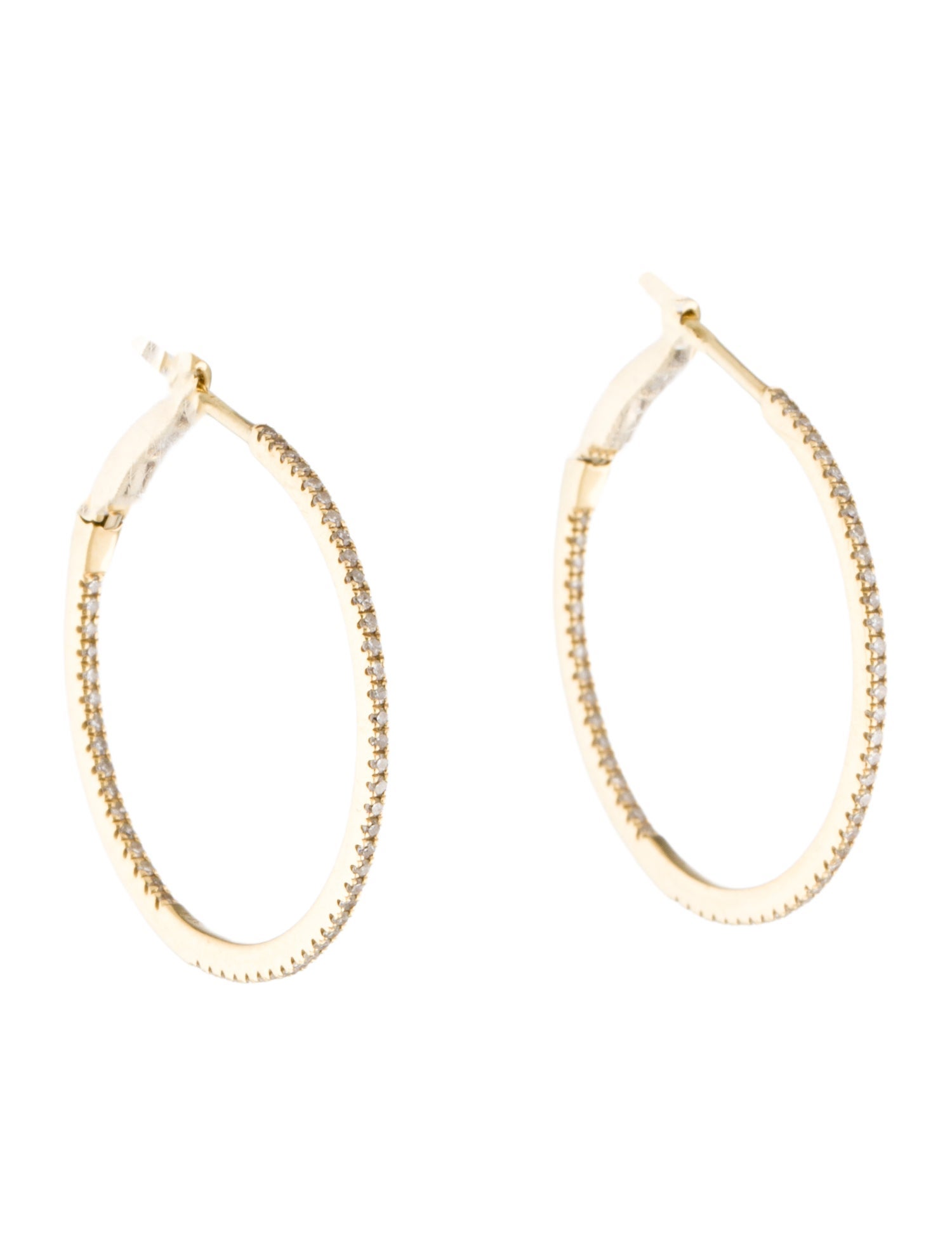 Earrings 18K Diamond Inside-Out Hoop