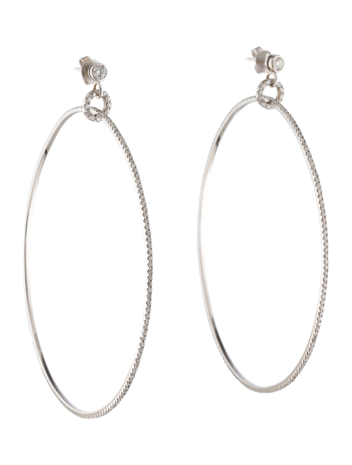 Earrings 18K 3.96ctw Diamond Drop