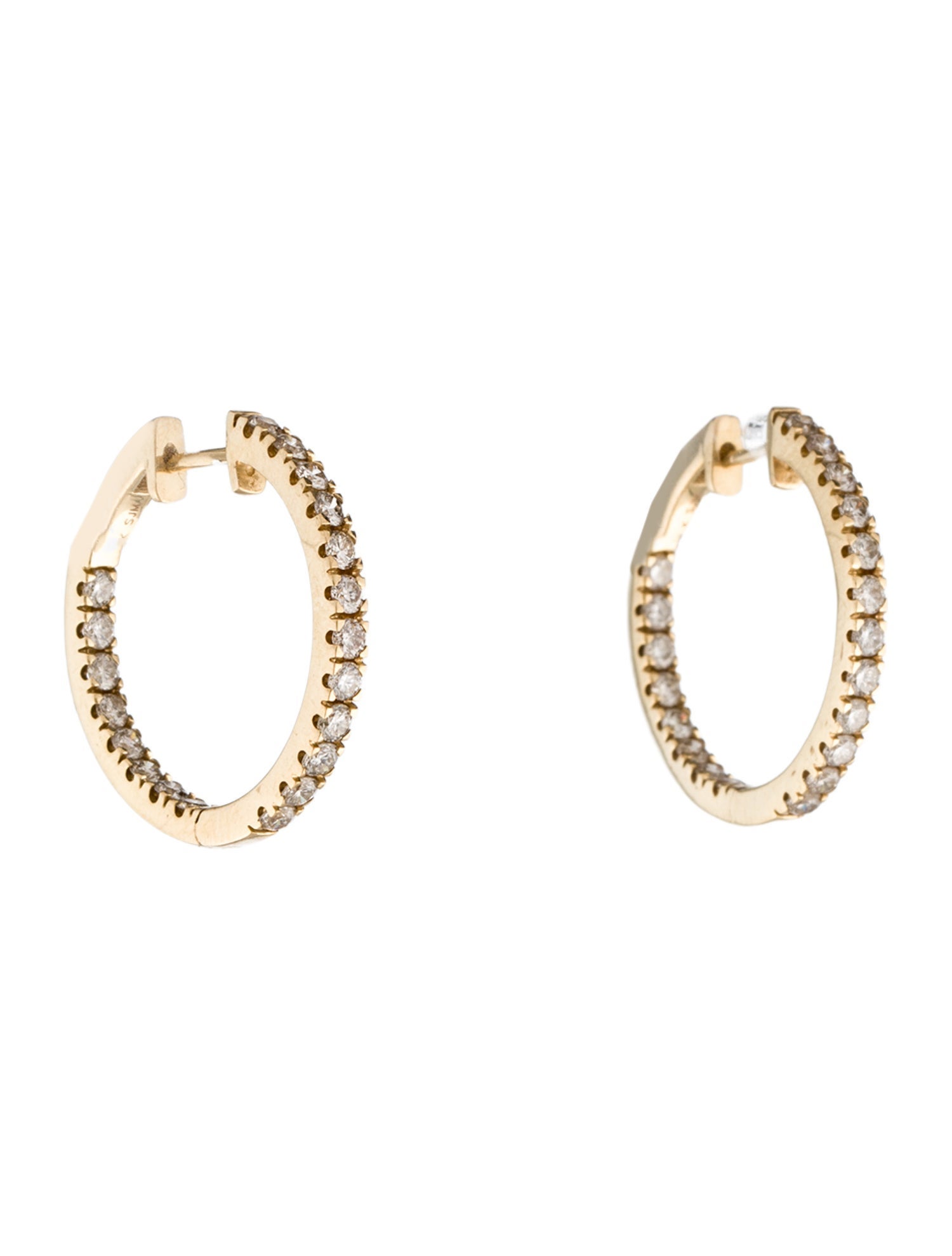 Earrings 14K 1.52ctw Diamond Inside-Out Hoop