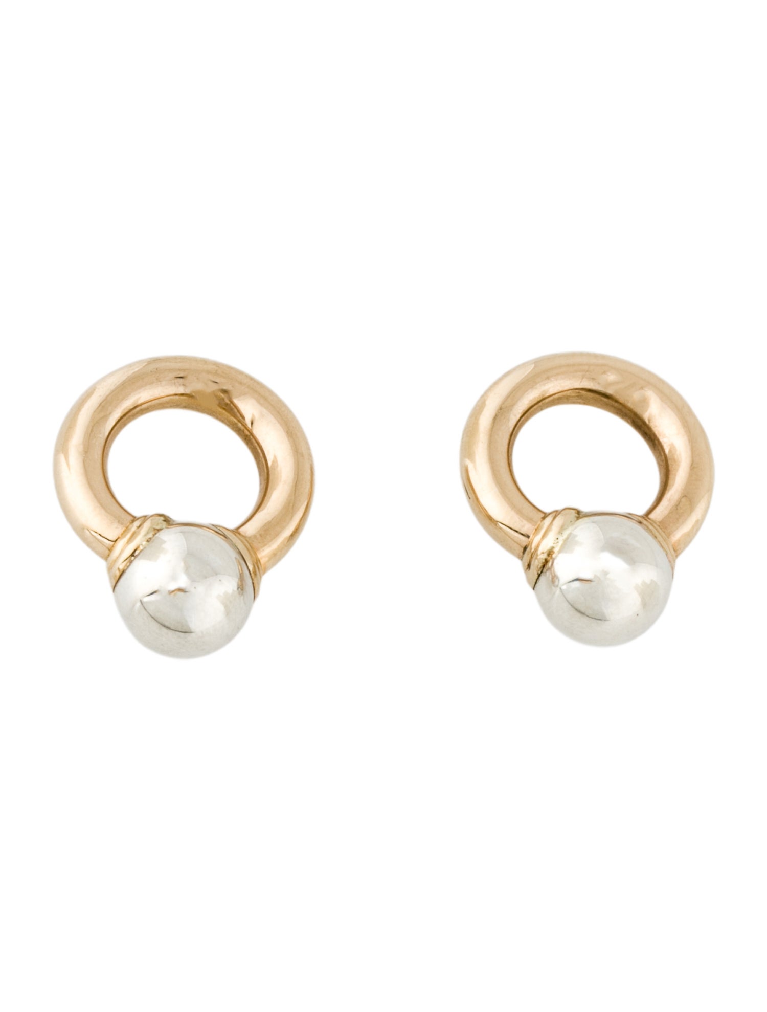 Earrings 14K Two-Tone Ball Earring Enhancers