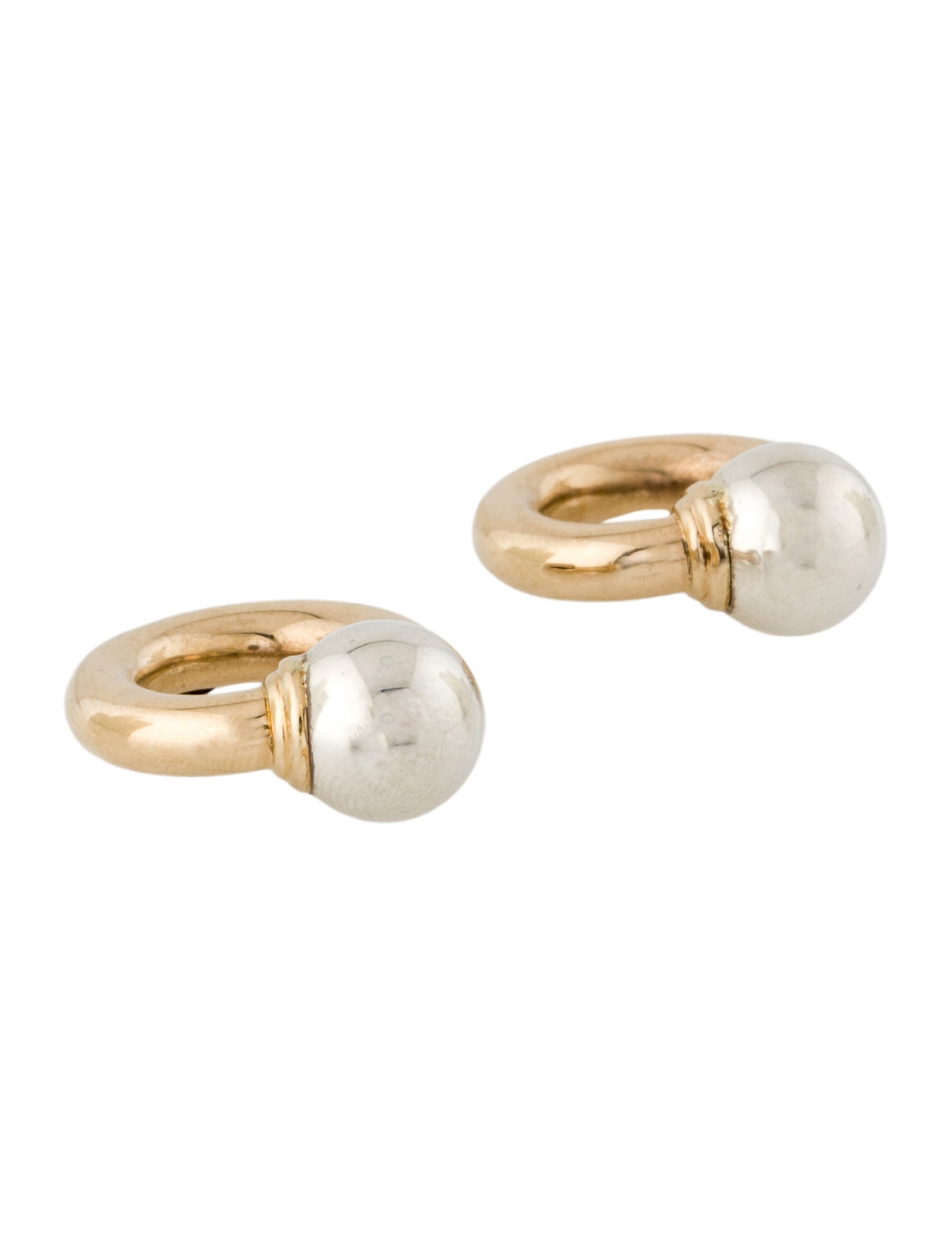 Earrings 14K Two-Tone Ball Earring Enhancers