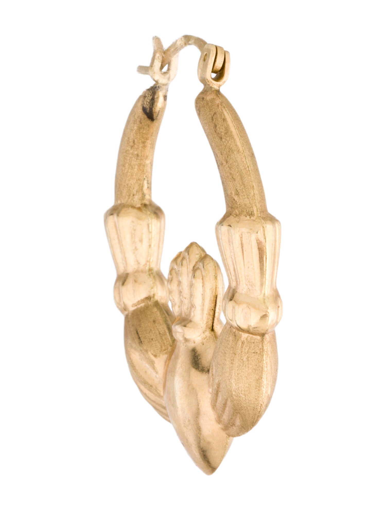 Earrings 14K Claddagh Single Hoop Earring