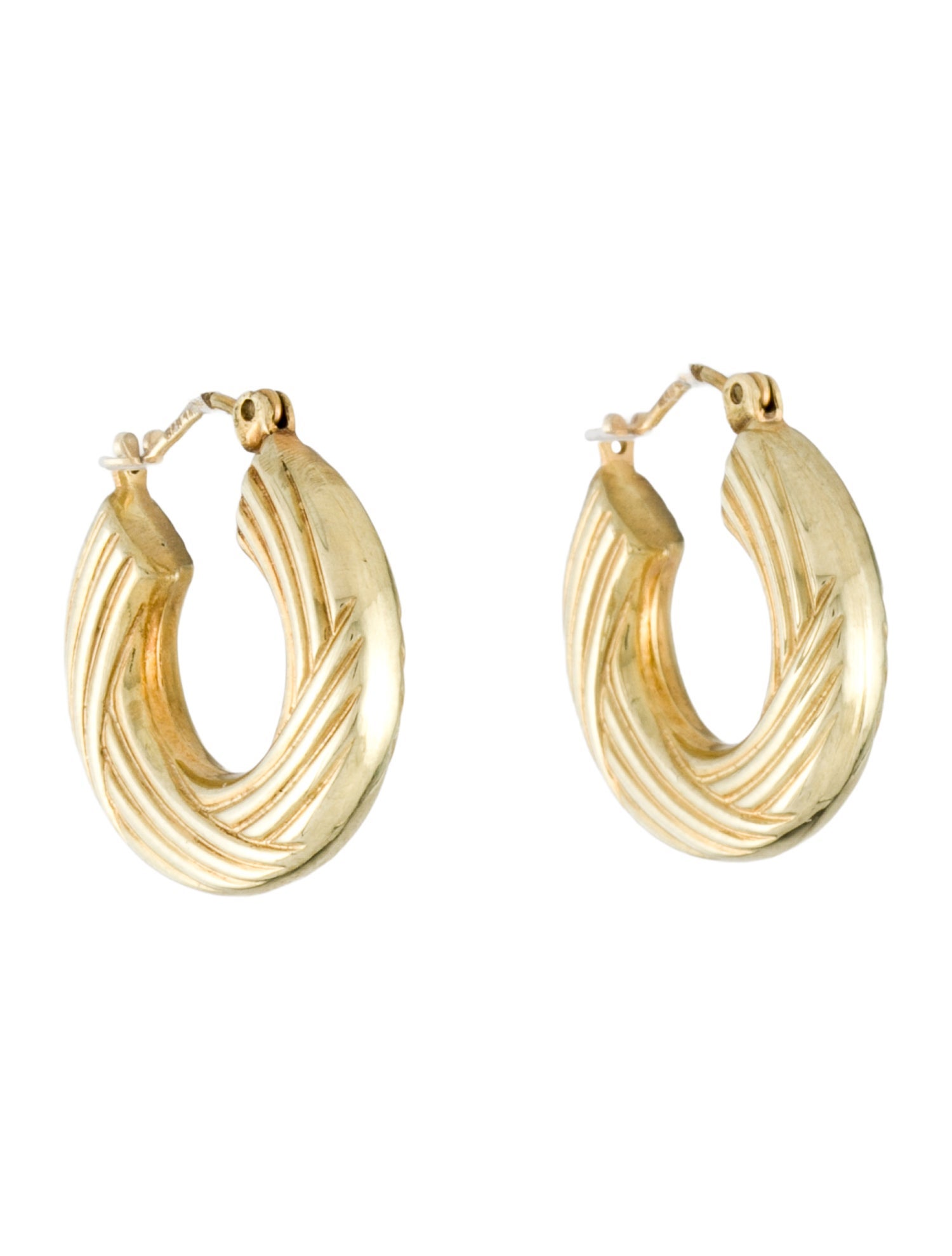Earrings 14K Textured Hoop