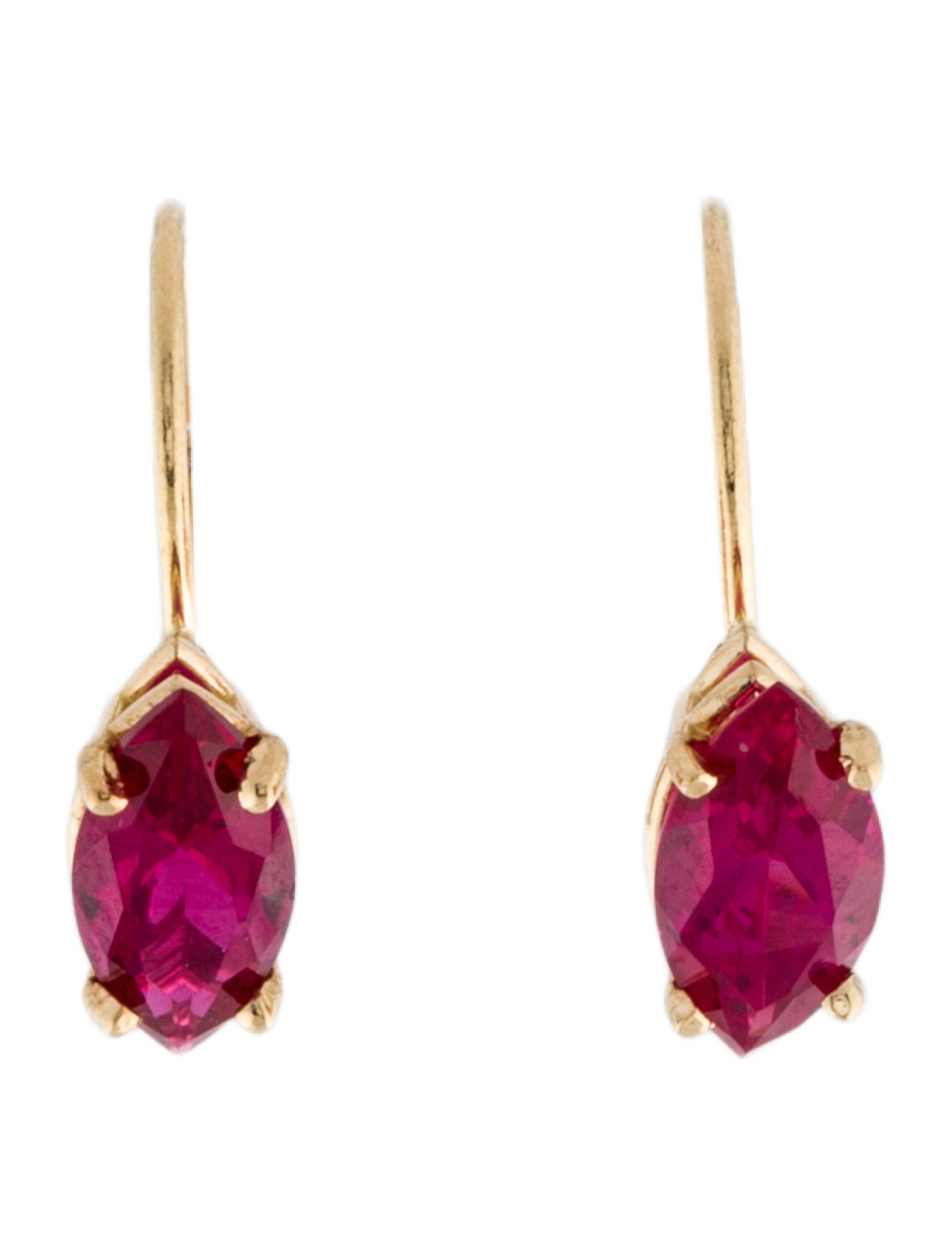 Earrings 14K 1.99ctw Synthetic Ruby Drop Earring