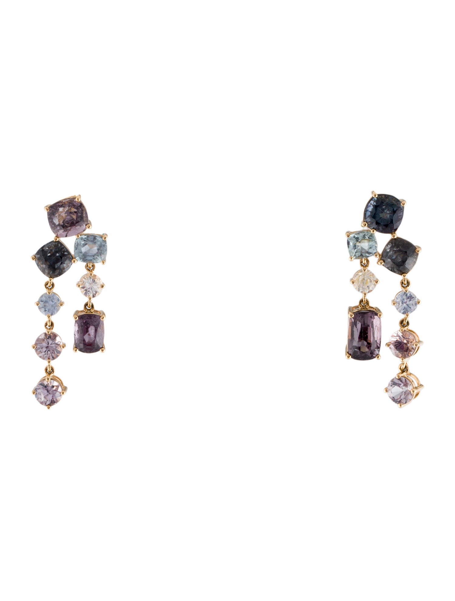 Earrings 18K 9.30ctw Spinel & Sapphire Drop Earrings