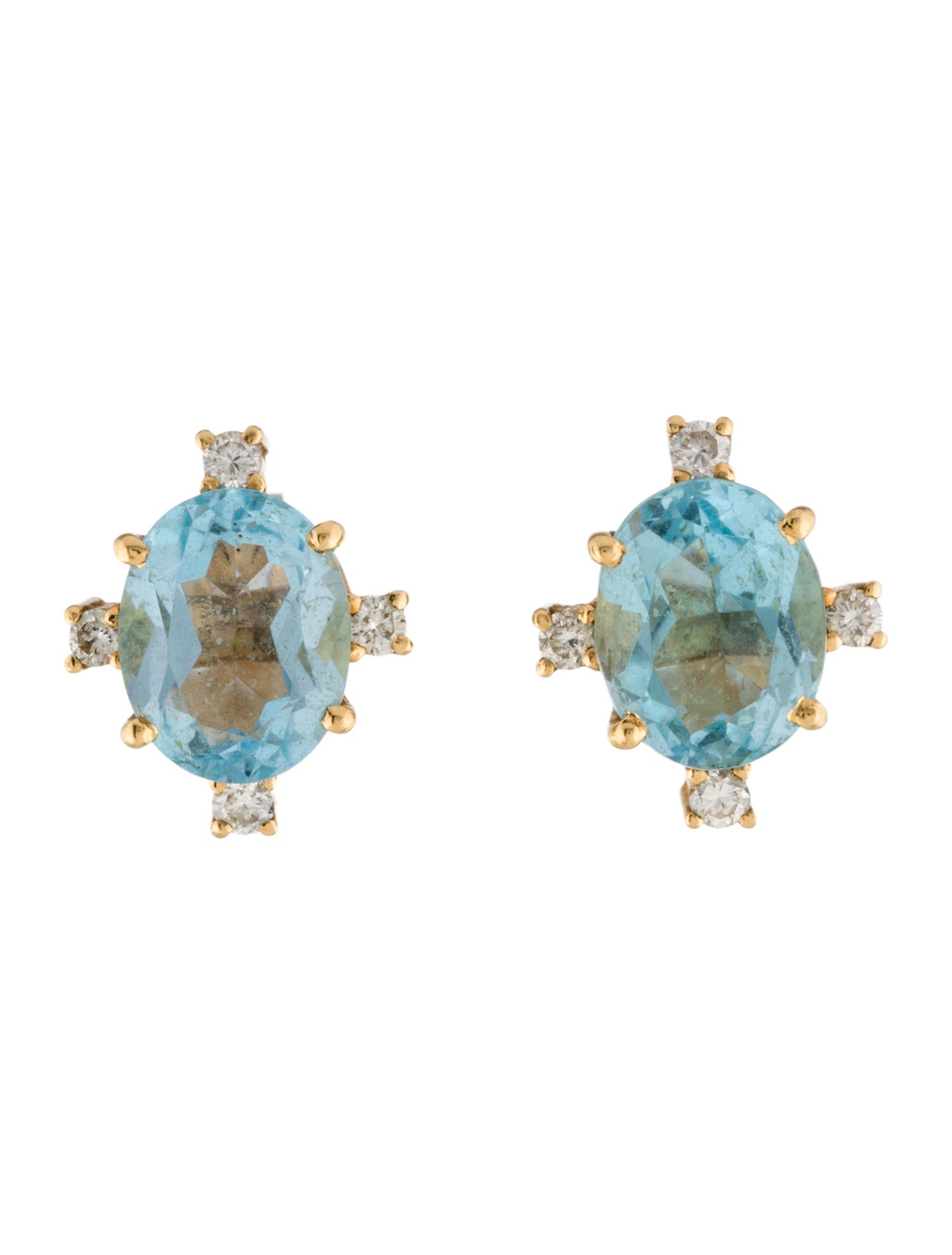 Earrings 18K 5.29ctw Topaz & Diamond Stud