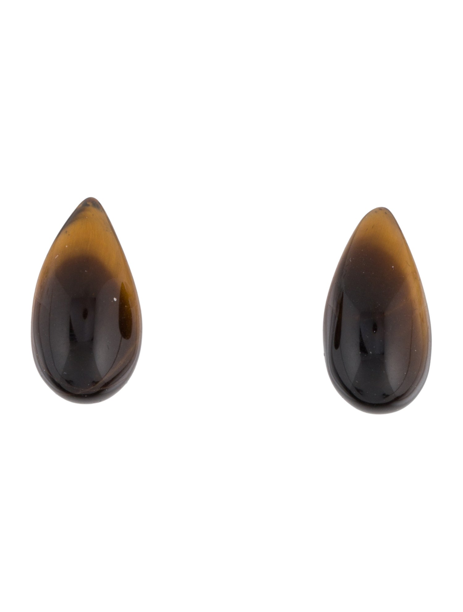 Earrings 18K Tiger's Eye Quartz Teardrop