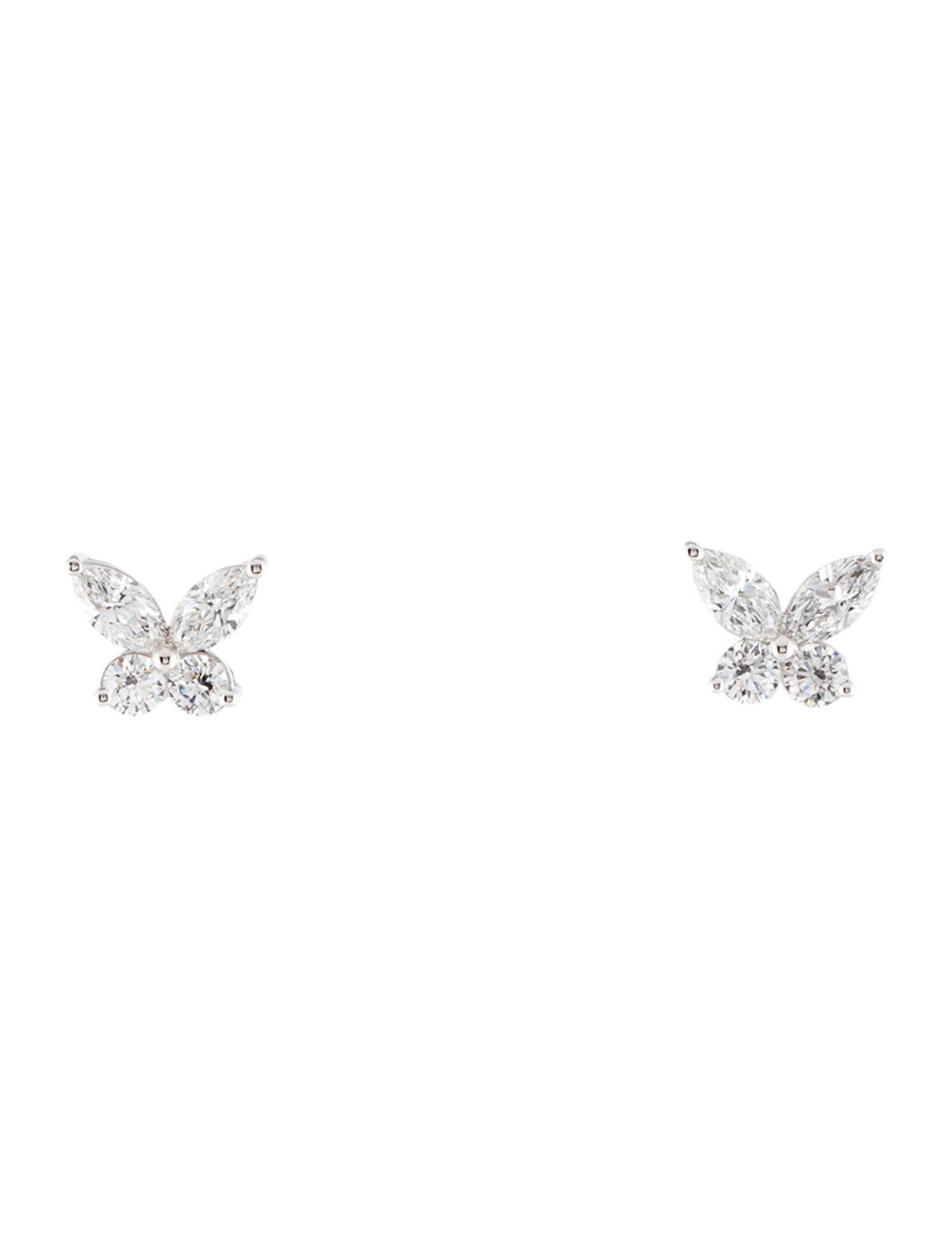 Earrings 14K Lab-Grown Diamond Butterfly Stud w/ Tags
