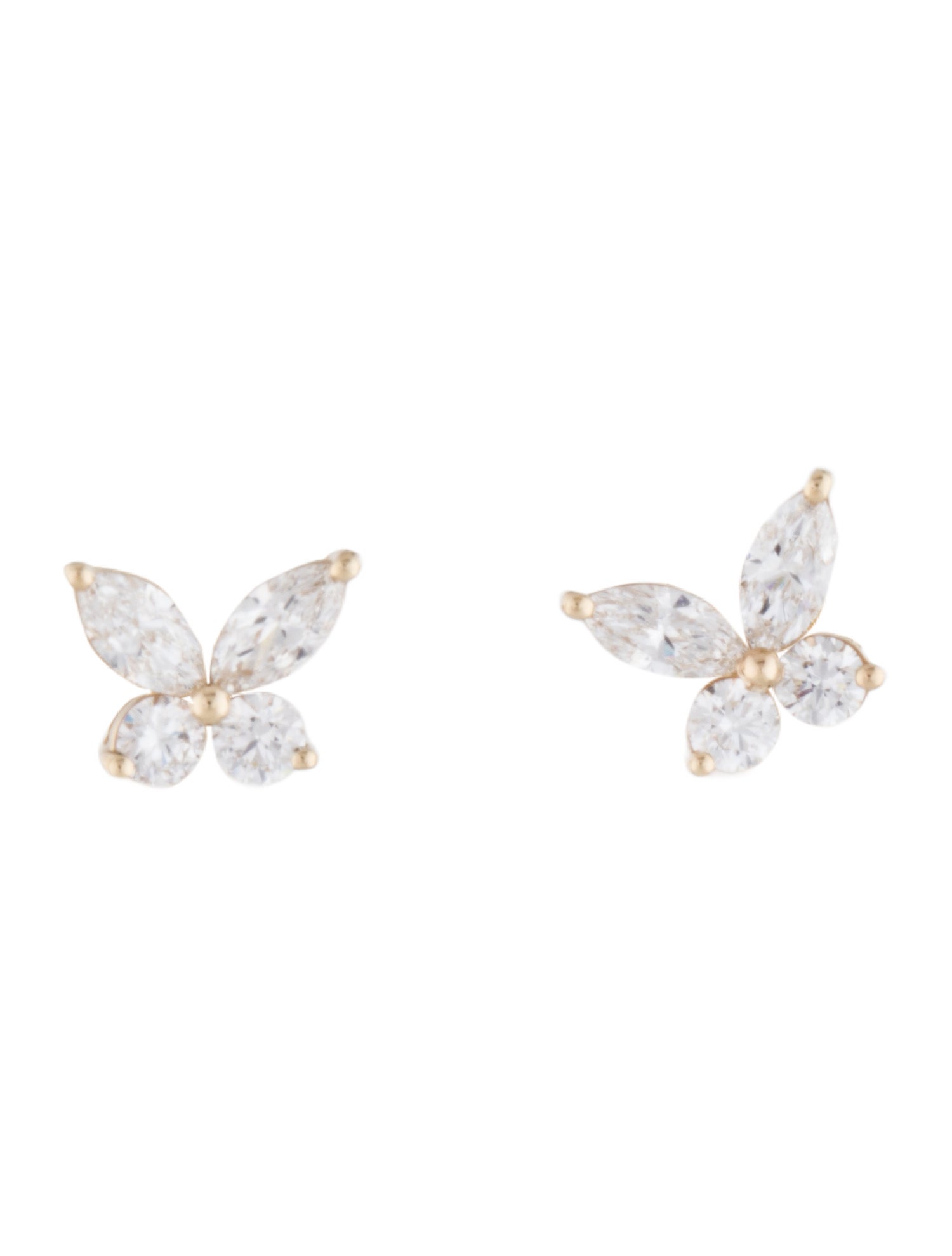 Earrings 14K Lab-Grown Diamond Butterfly Studs w/ Tags
