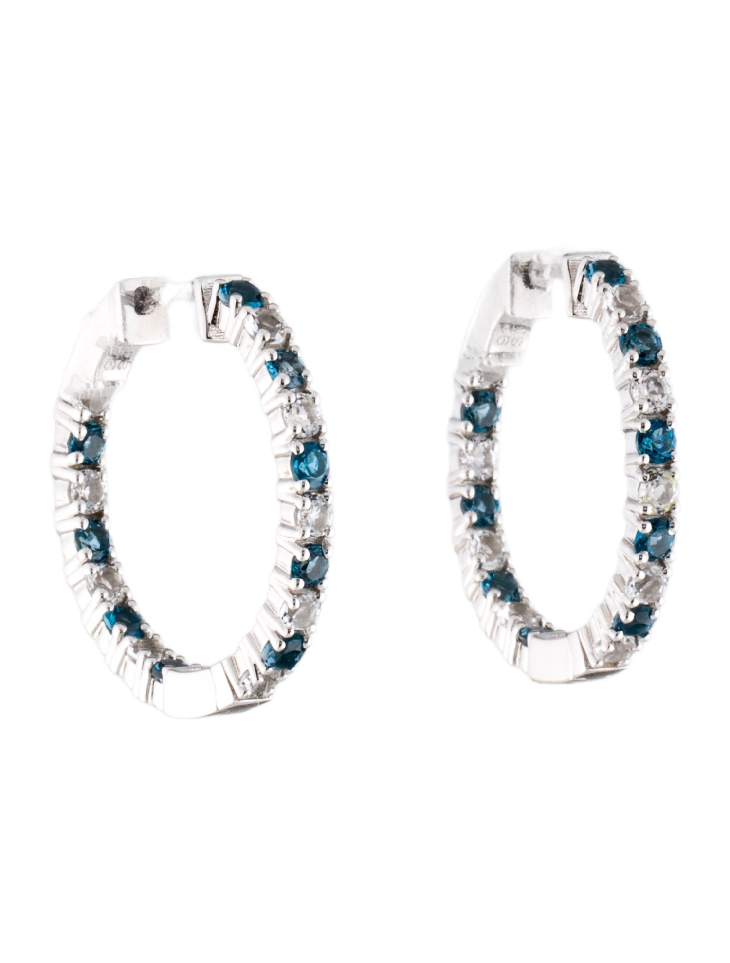 Earrings 2.34ctw Topaz Inside-Out Hoop Earrings
