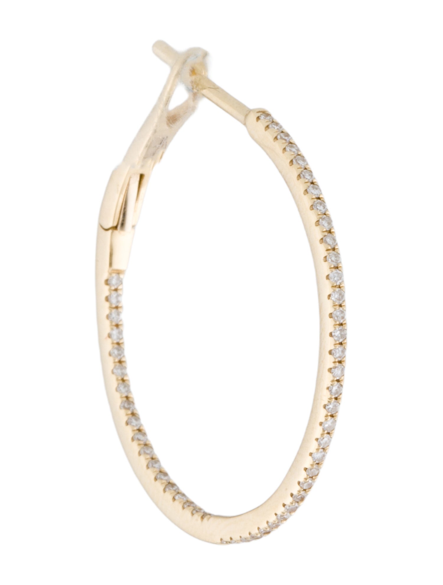 Earrings 14K Diamond Single Hoop Earring