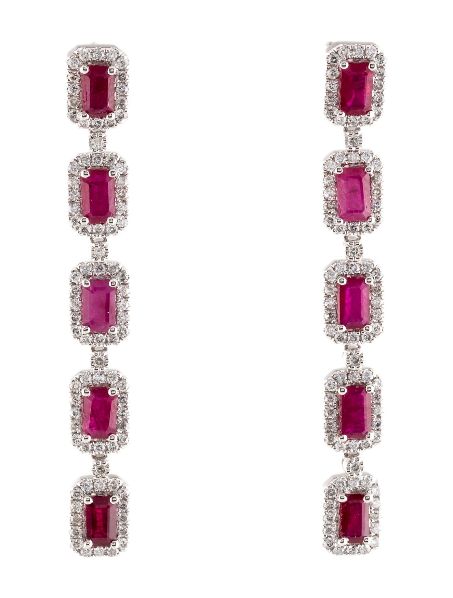 Earrings 14K 2.30ctw Ruby & Diamond Drop Earrings