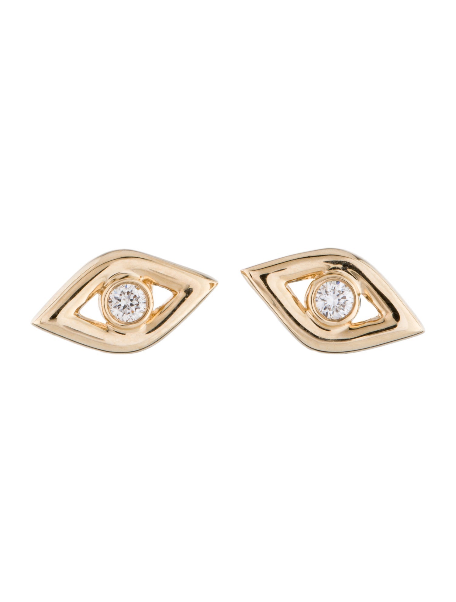 Earrings 14K Diamond Evil Eye Stud Earrings