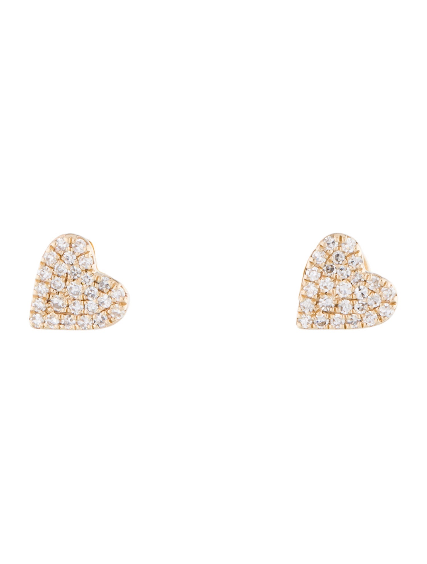 Earrings 14K Diamond Heart Stud Earrings