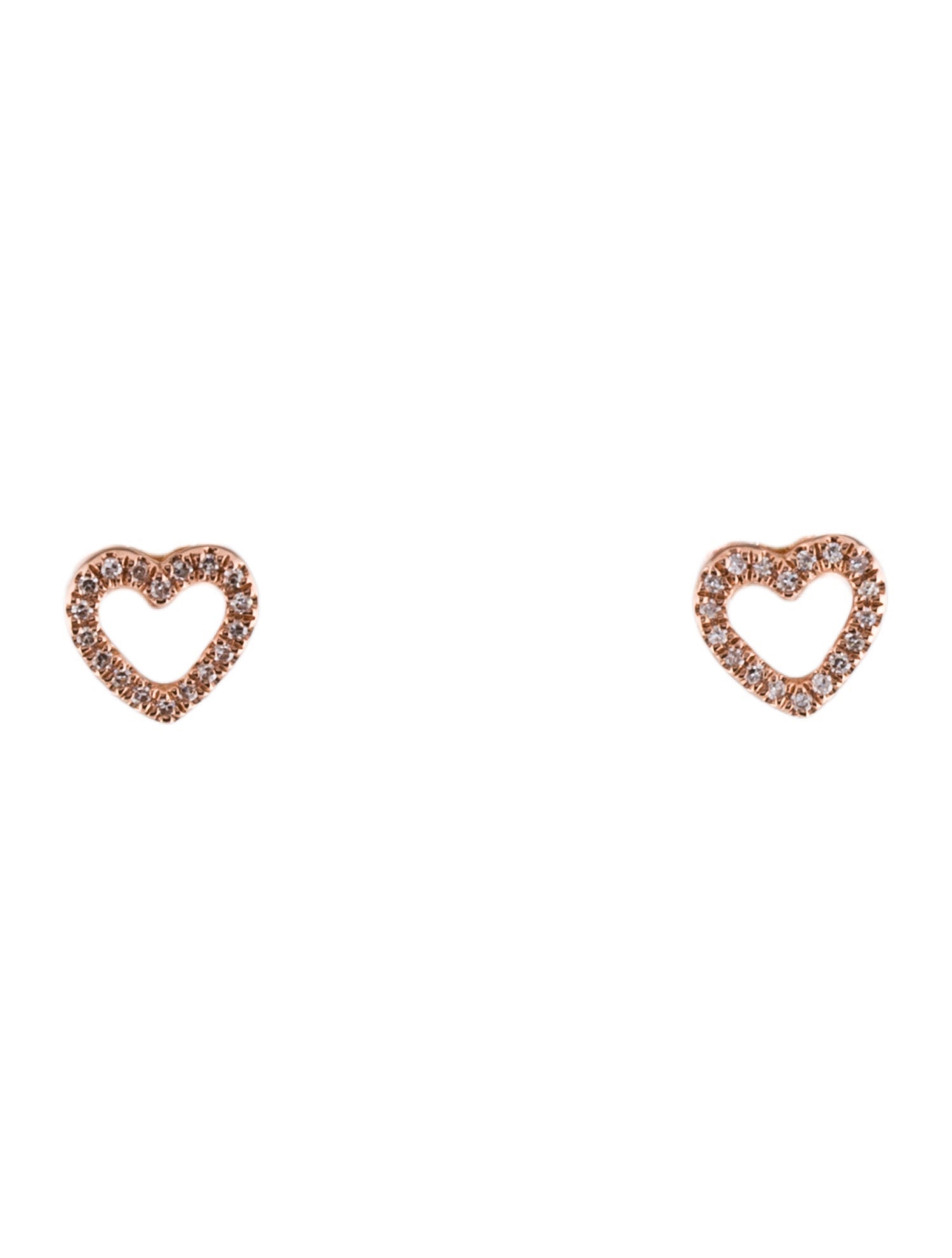 Earrings 14K Diamond Heart Stud