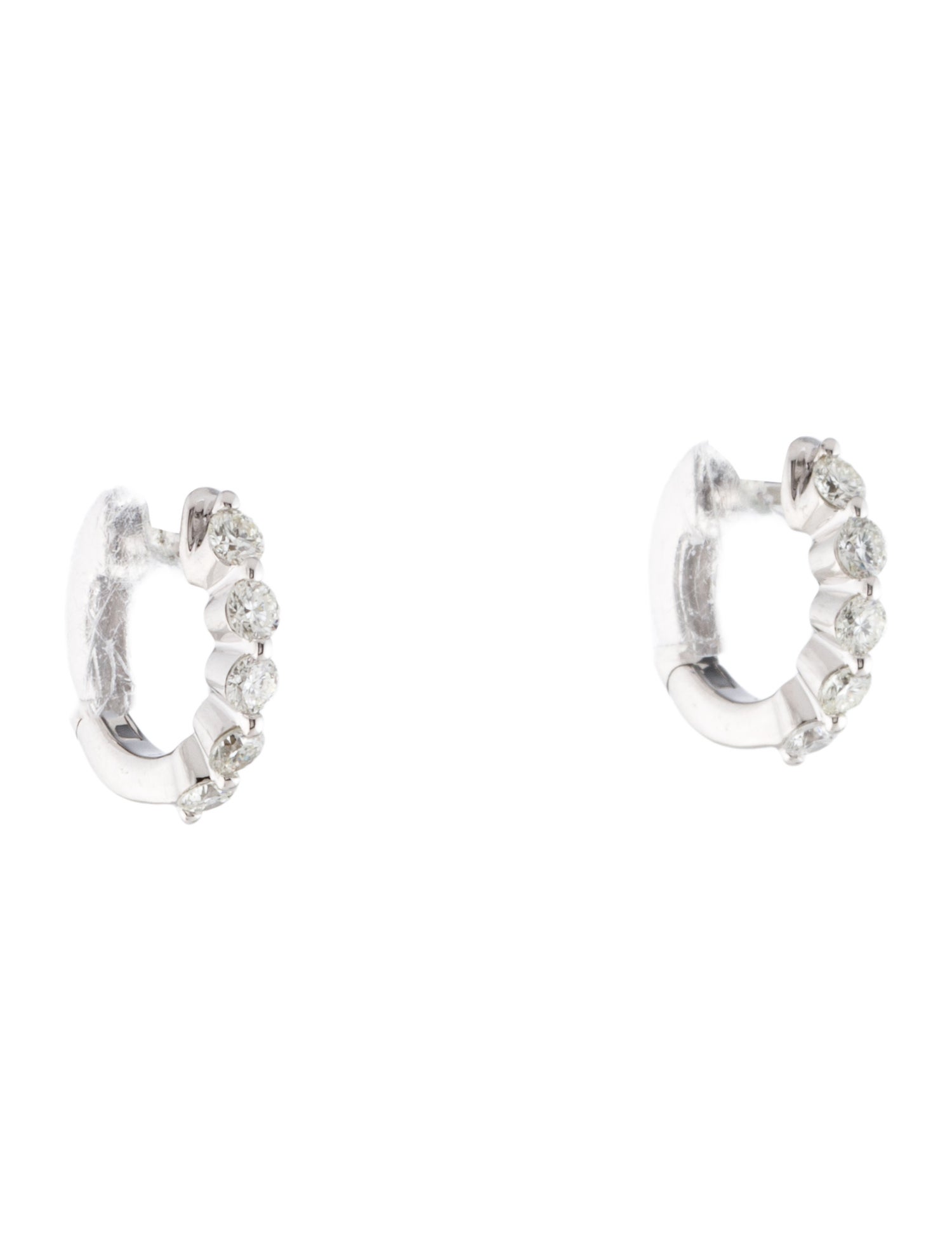 Earrings 14K Diamond Huggie Hoop