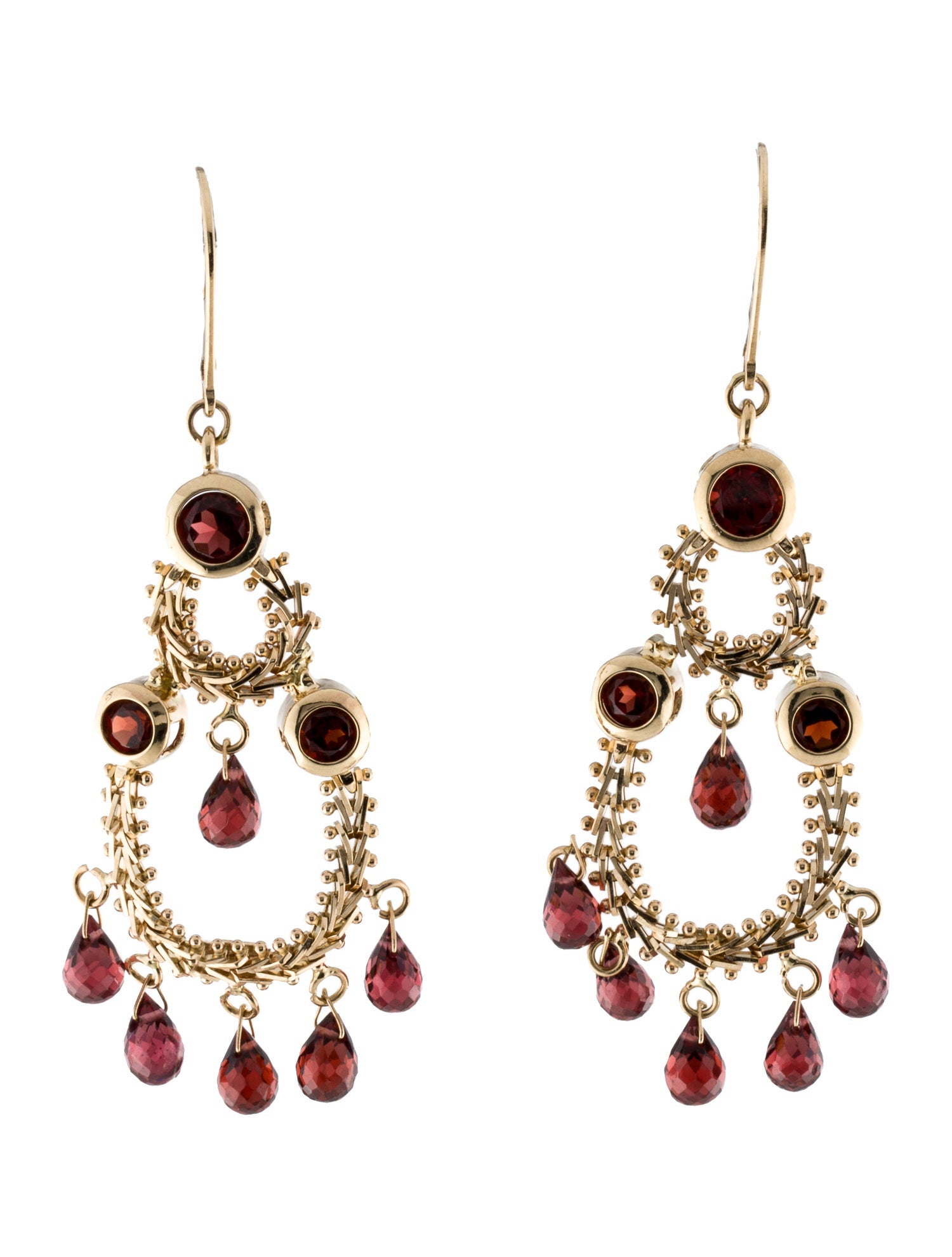Earrings 14K 2.16ctw Garnet Drop Earrings