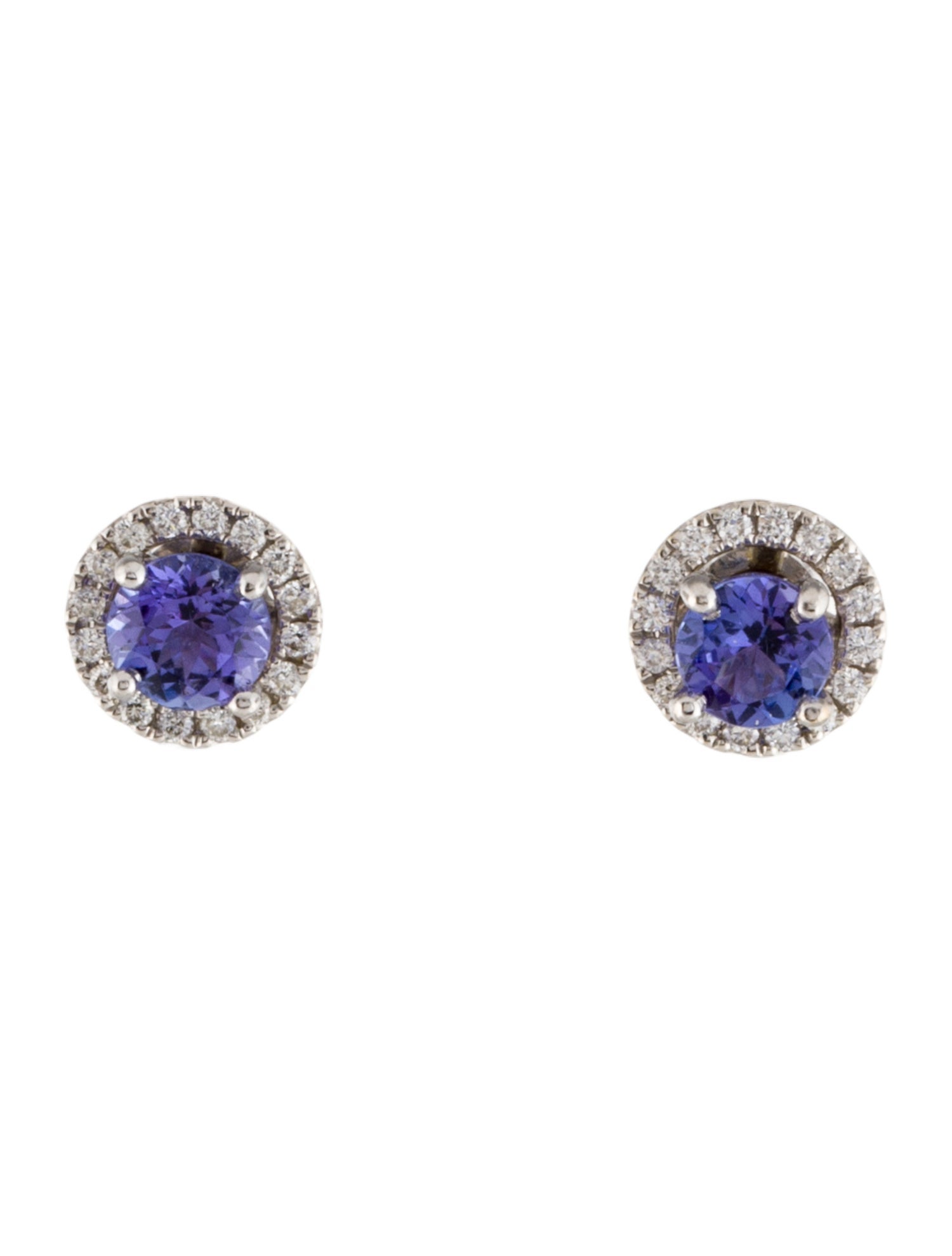 Earrings 18K Tanzanite & Diamond Stud