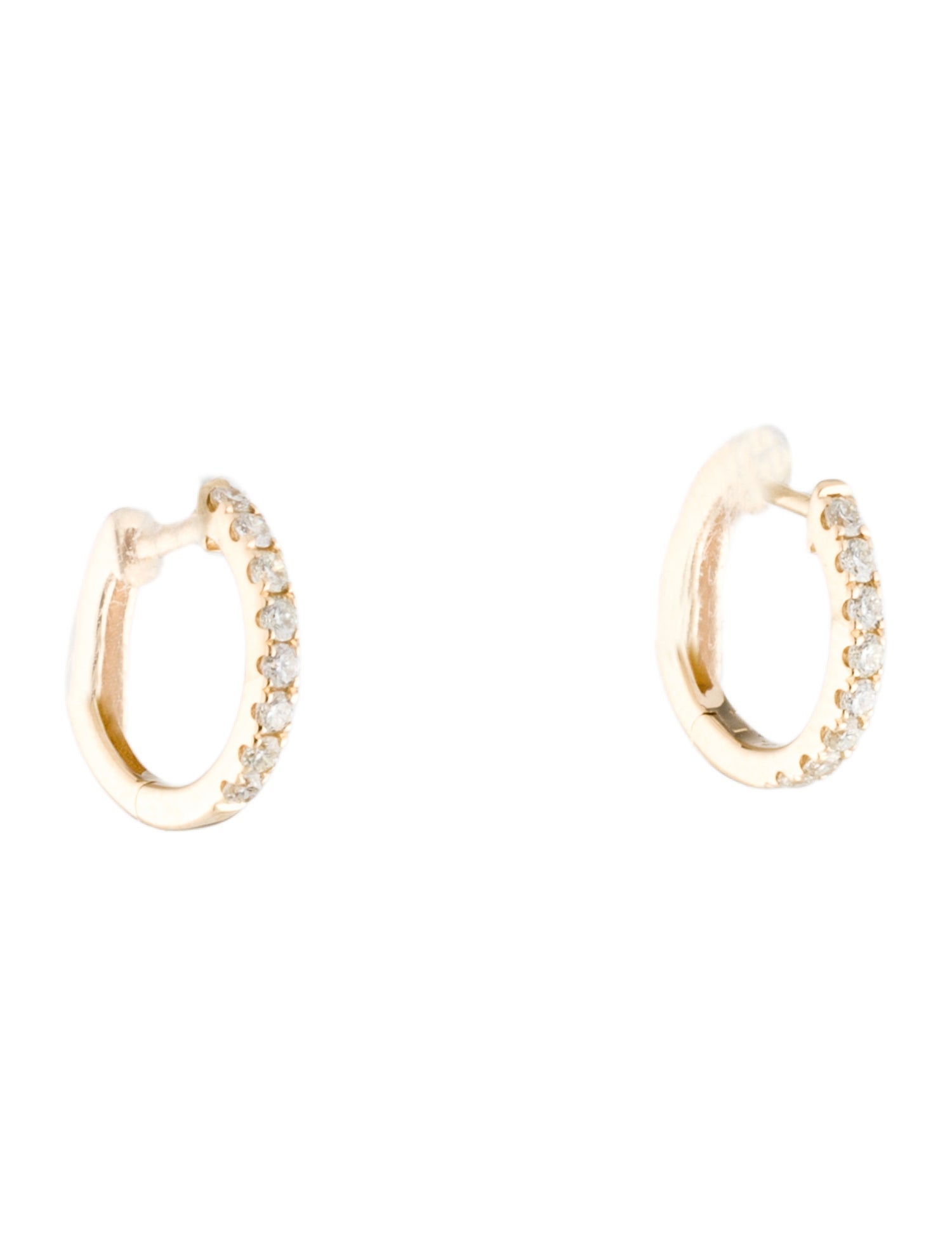Earrings 14K Diamond Huggie Hoop
