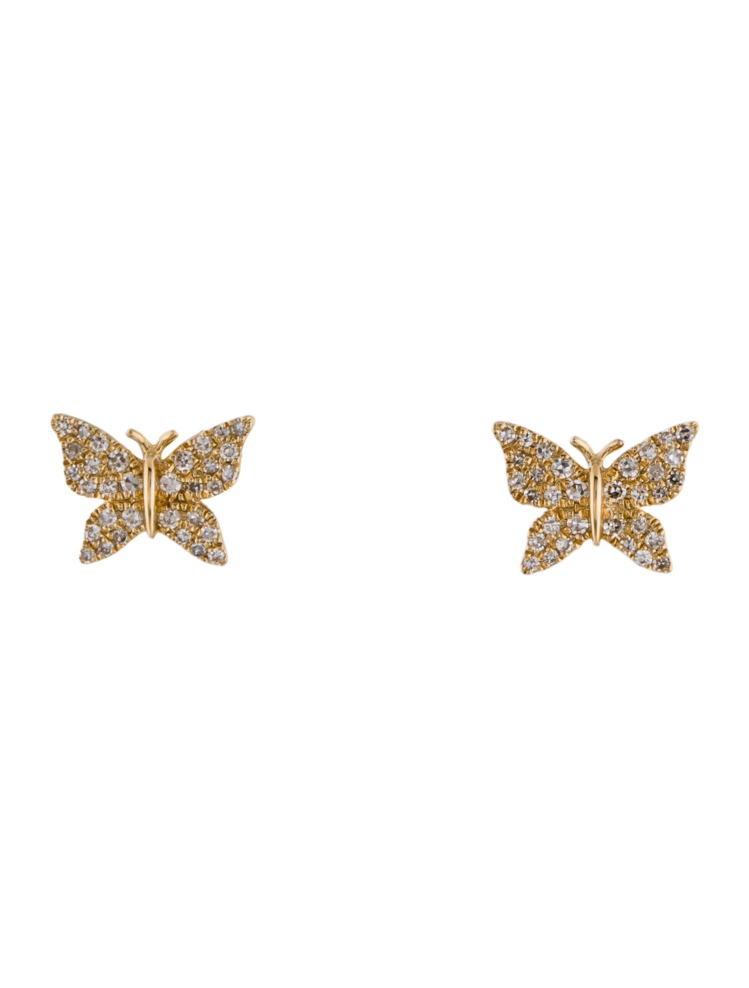 Earrings 14K Diamond Butterfly Stud