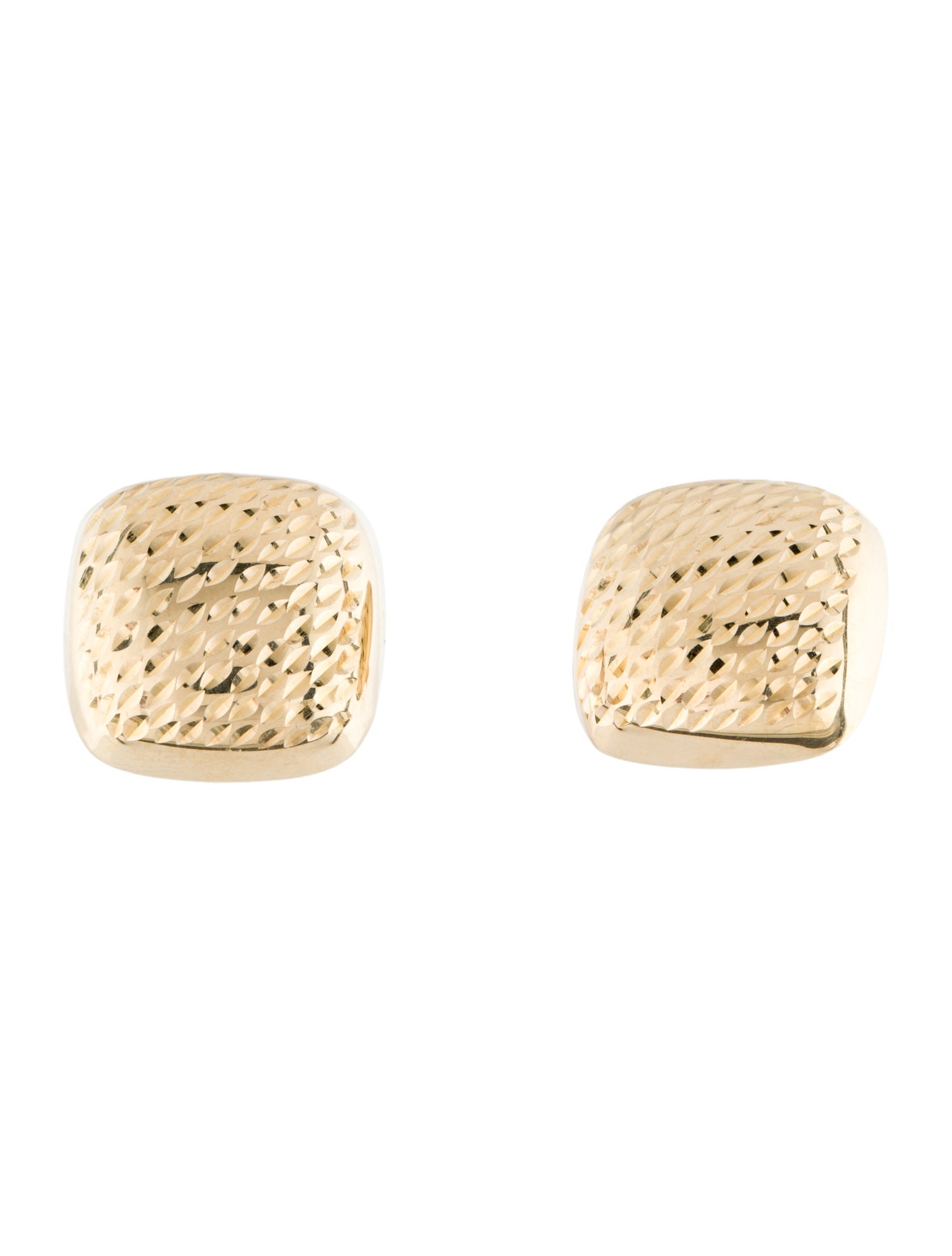 Earrings 14K Textured Square Stud