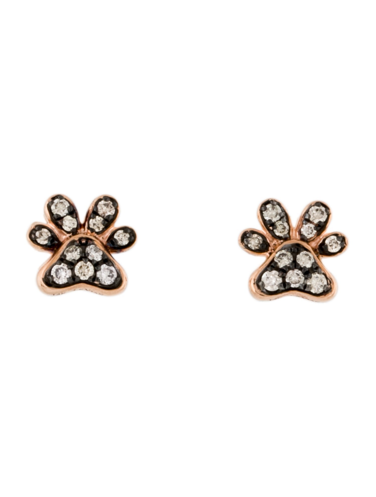 Earrings 14K Diamond Paw Stud