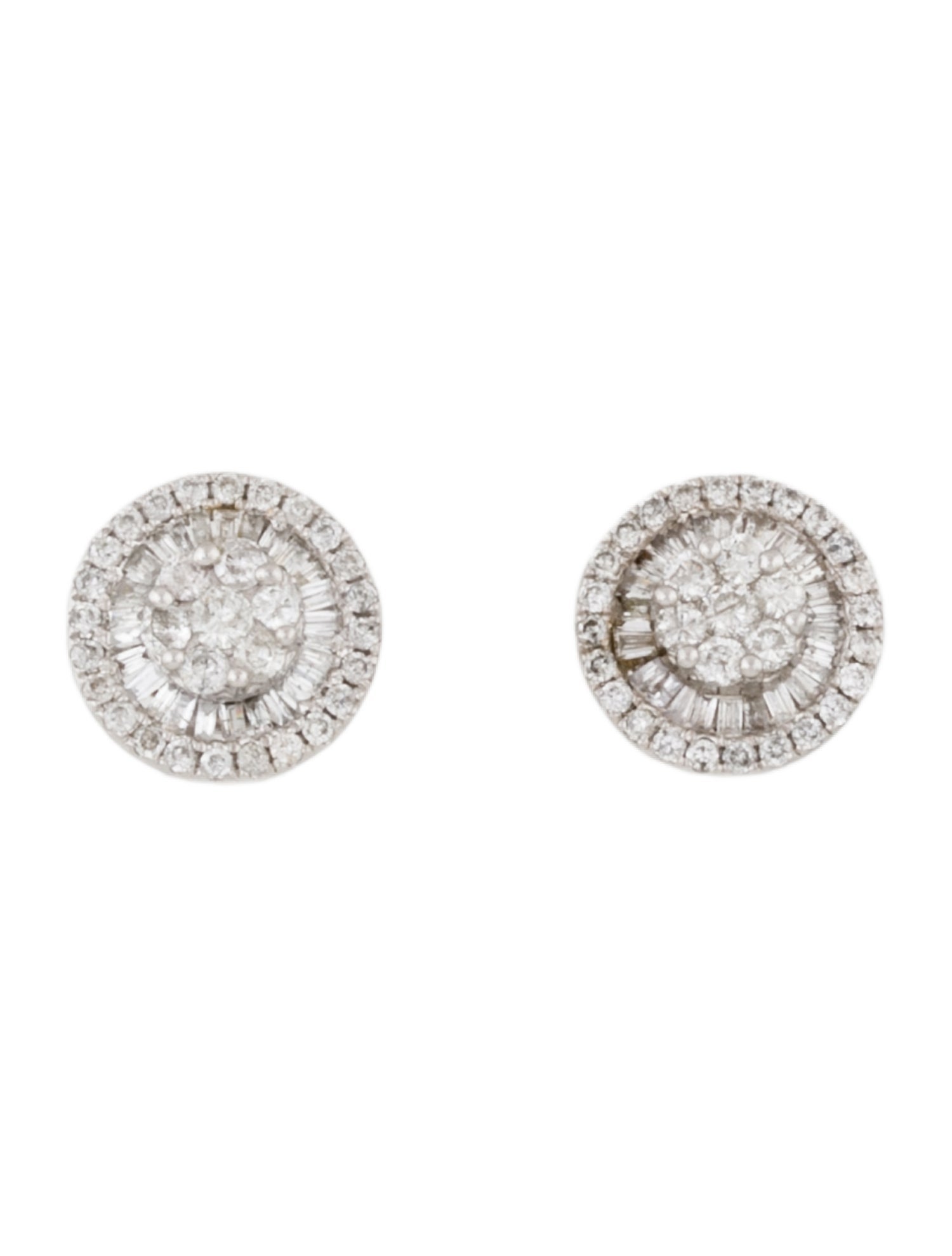 Earrings 18K 1.05ctw Diamond Cluster Stud