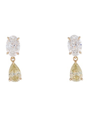 Pre-owned Earrings 10k 2.06ctw Lab-grown Diamond & Moissanite Drop  In Multi