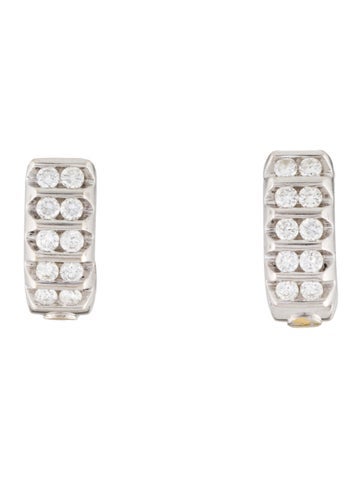 Pre-owned Earrings 18k Diamond Earclips In Multi