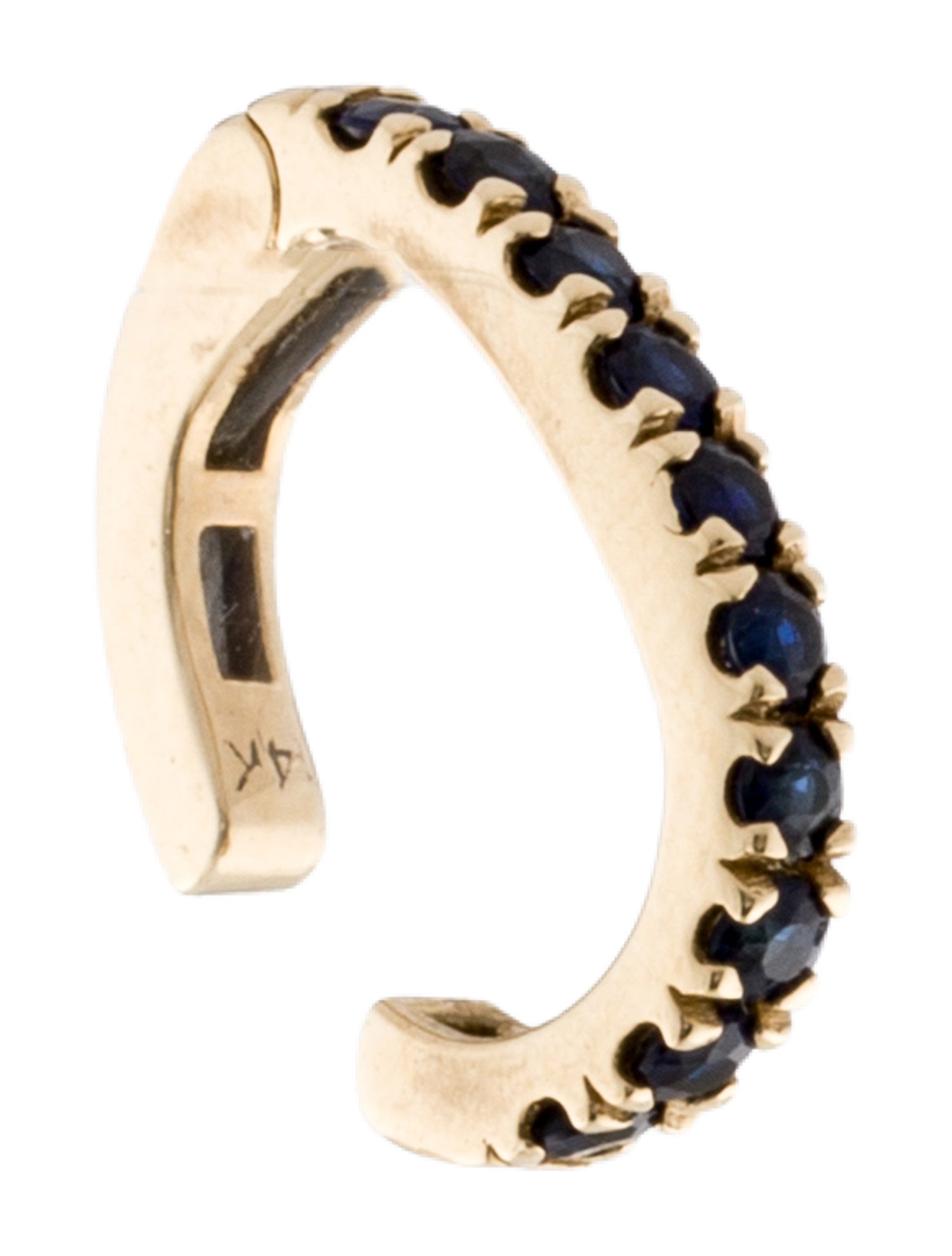 Earrings 14K Sapphire Single Ear Cuff Earring