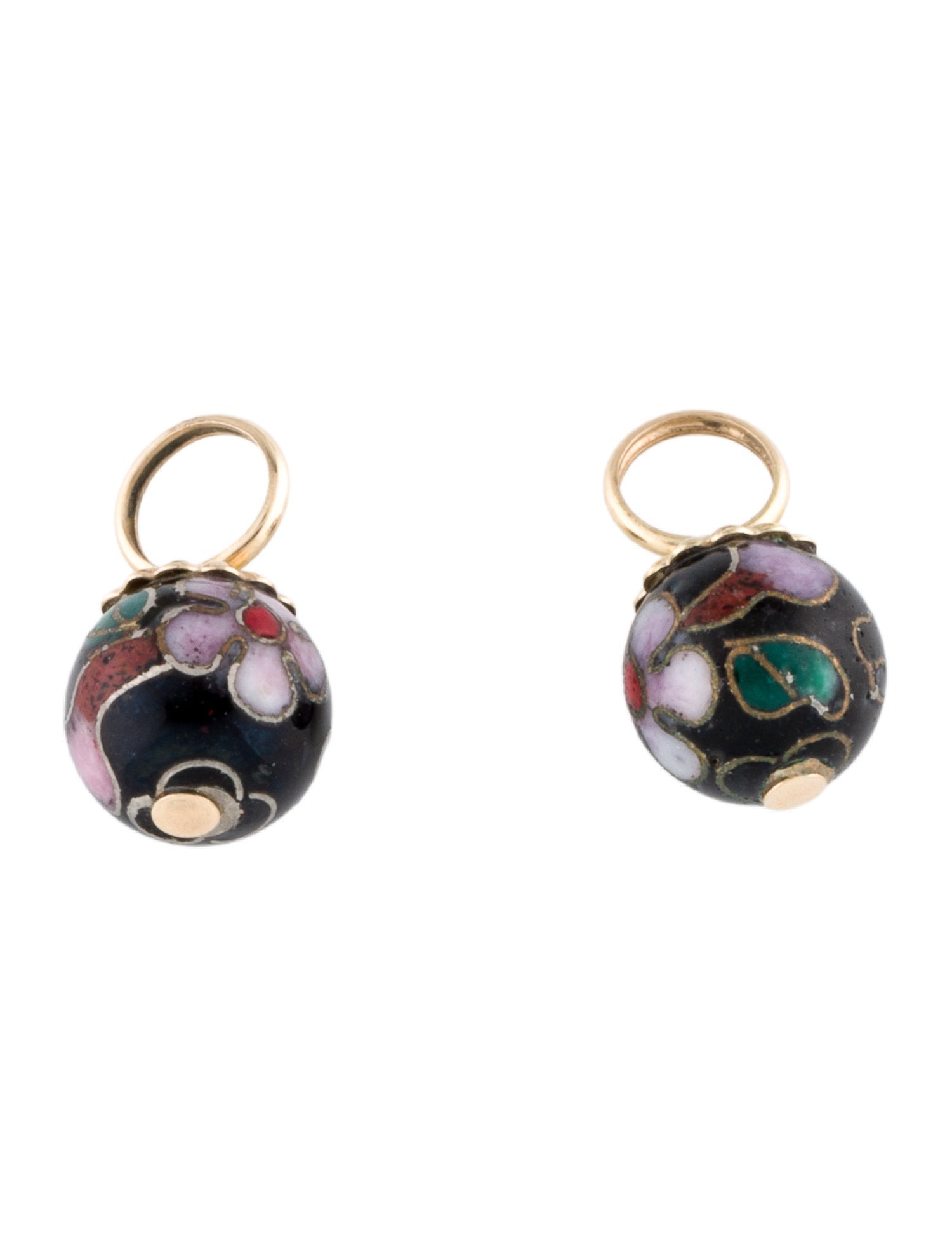 Earrings 14K Enamel Floral Earring Enhancers