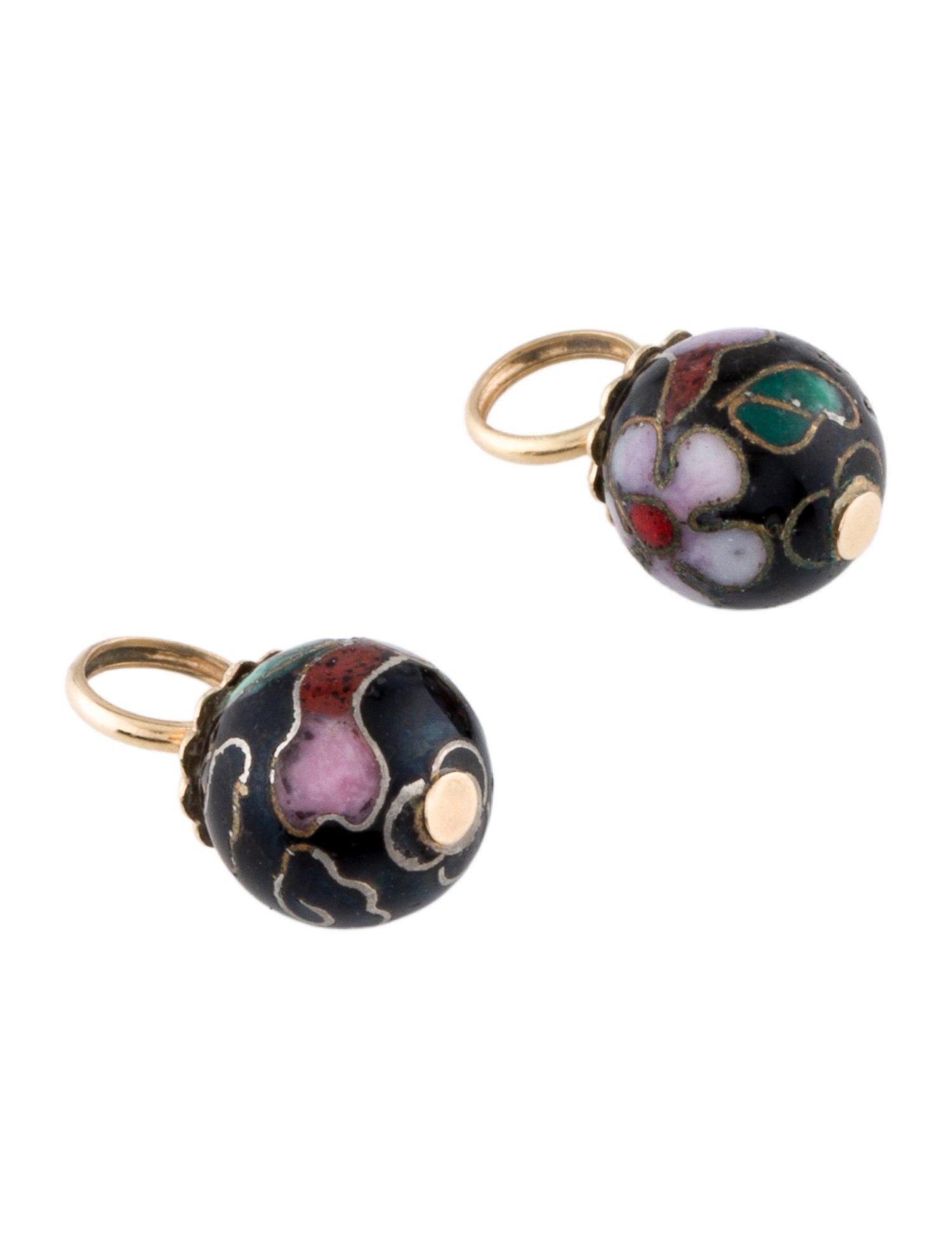 Earrings 14K Enamel Floral Earring Enhancers