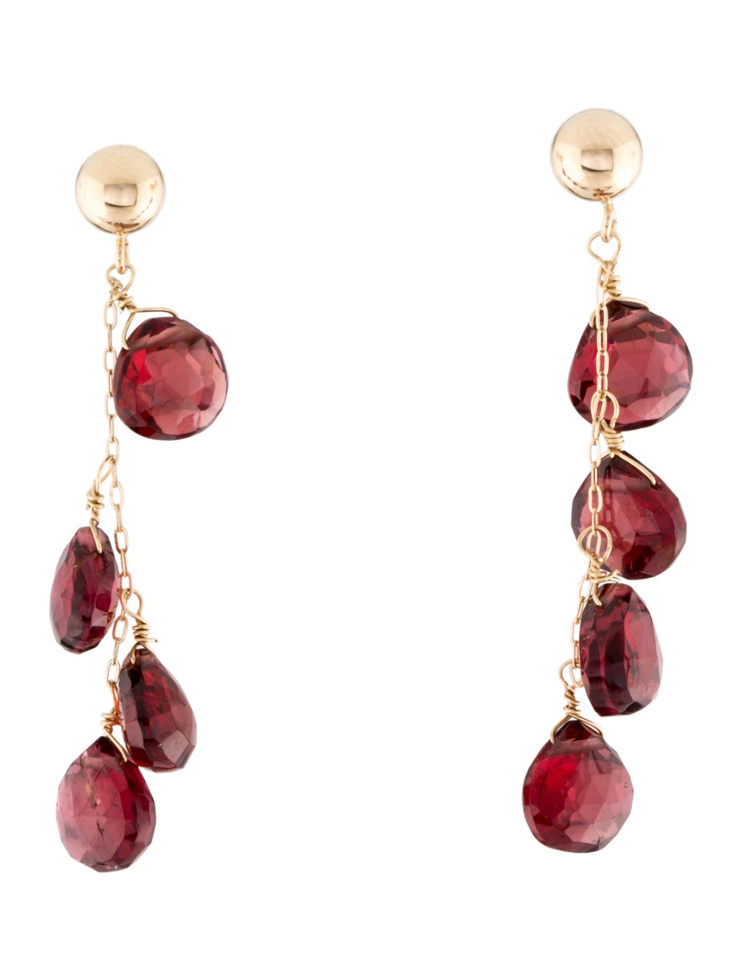 Earrings 14K Garnet Drop