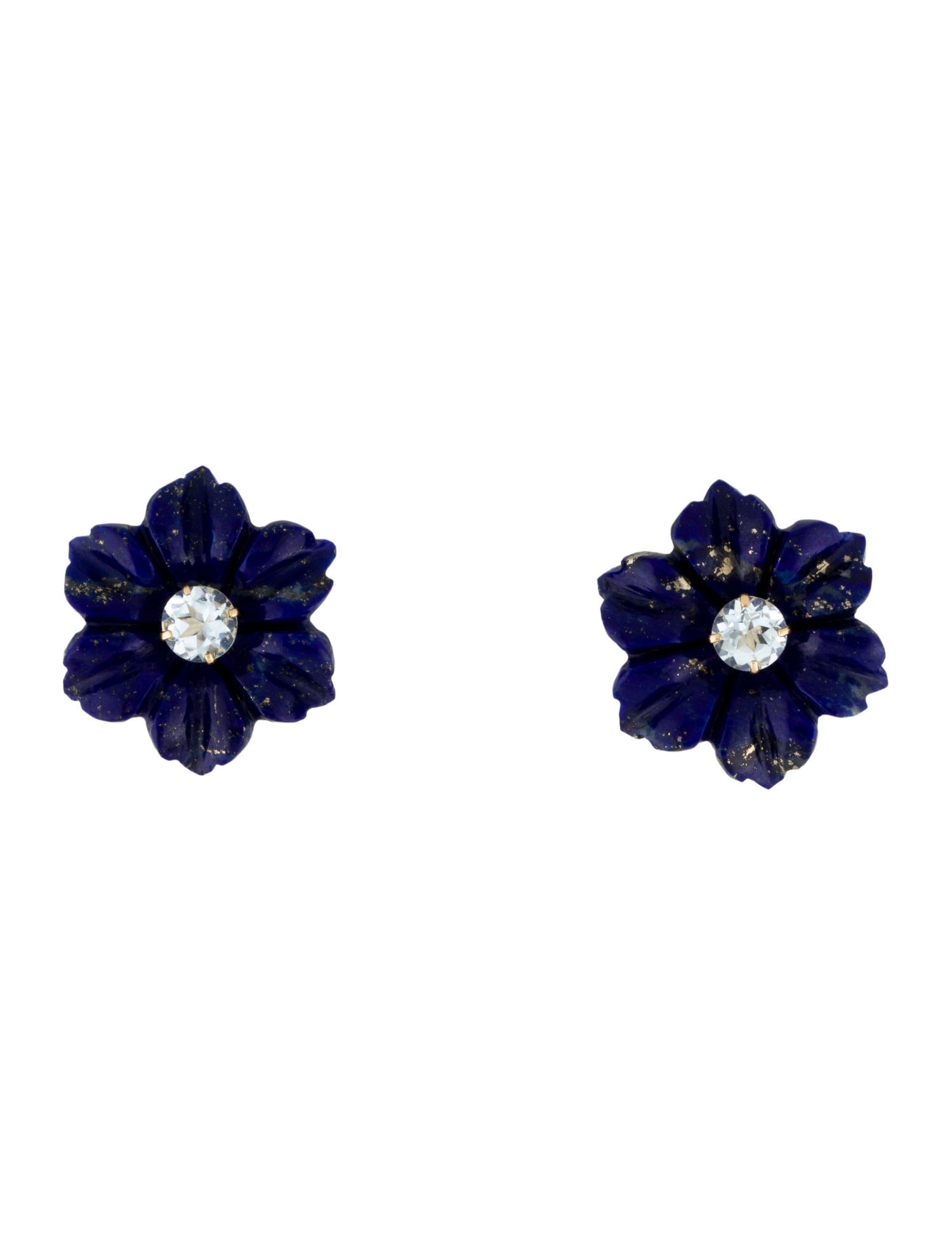 Earrings 14K Aquamarine Studs w/ Lapis Lazuli Earring Jackets