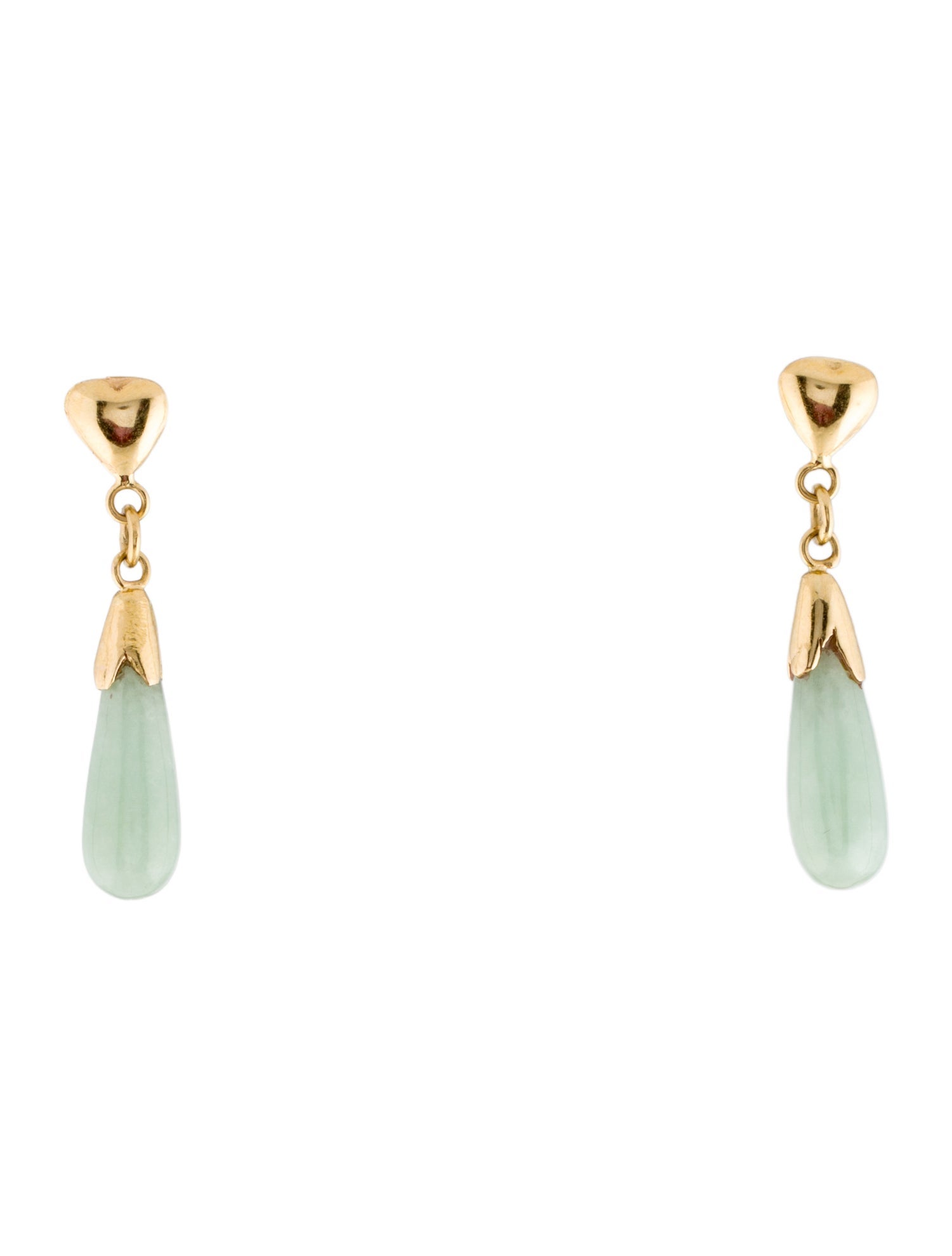 Earrings 14K Jadeite Drop