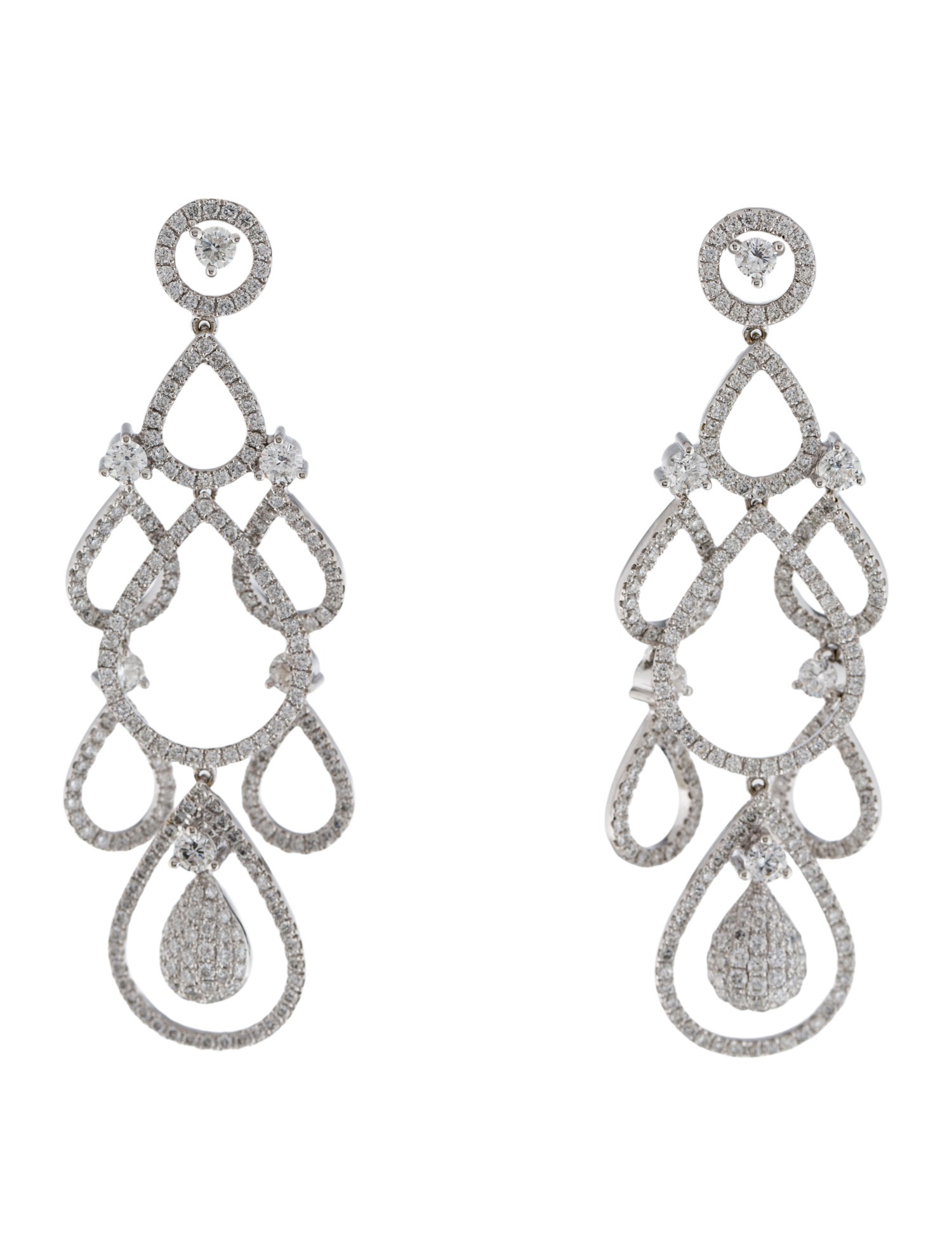 Earrings 18K 4.16ctw Diamond Chandelier Drop Earrings