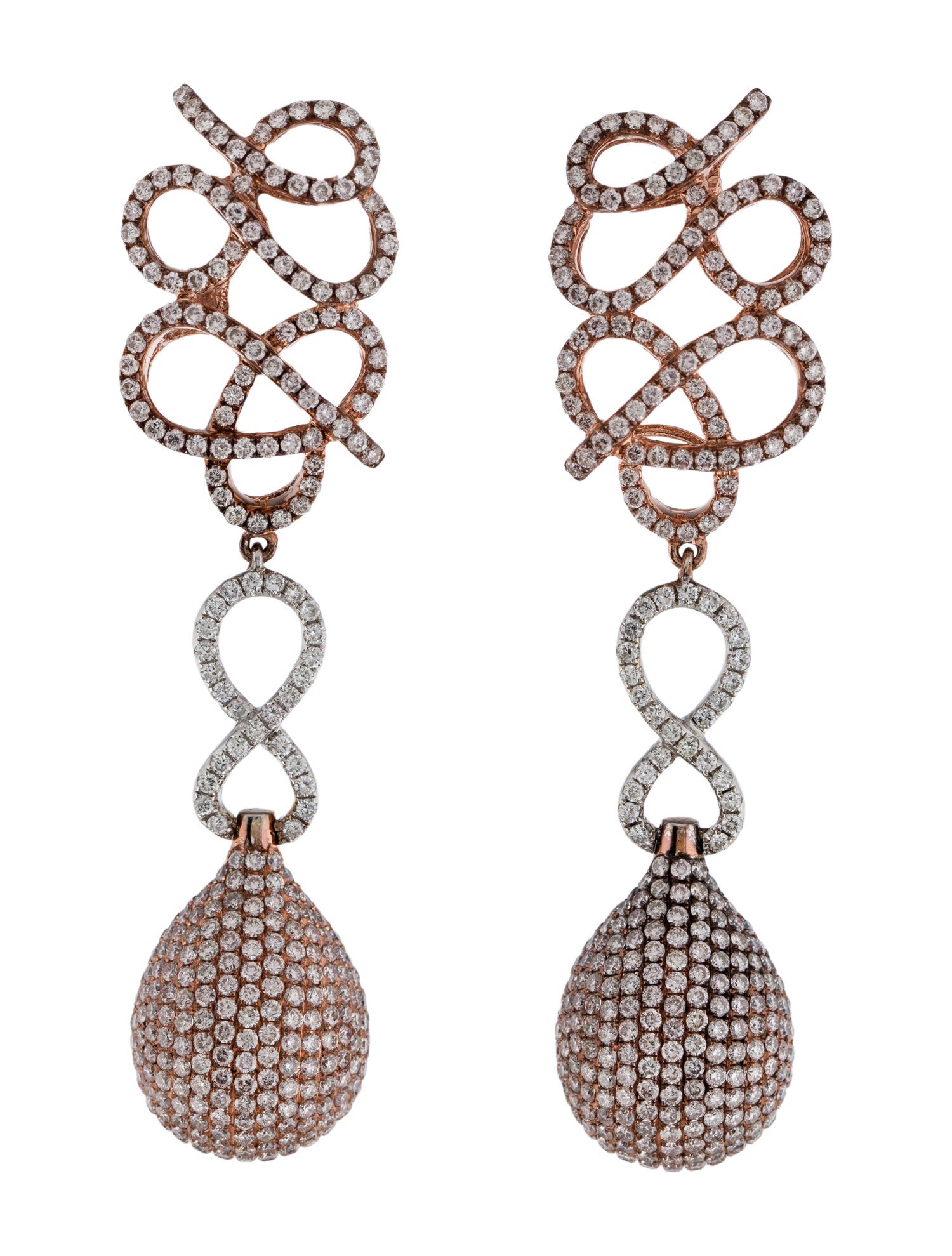Earrings 18K 4.50ctw Diamond Chandelier Drop