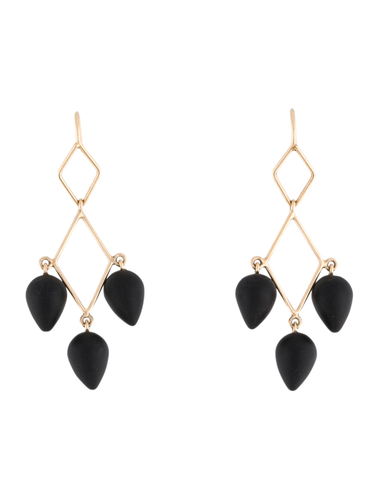 Earrings 14K Onyx Chandelier