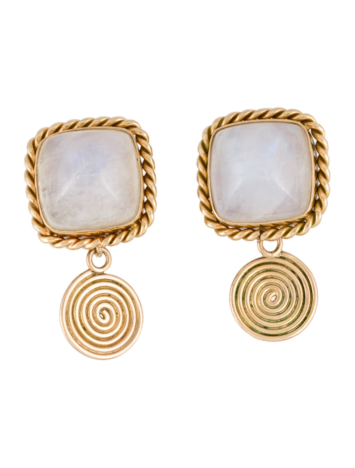 Earrings 14K Moonstone Labradorite Adjustable Earclips